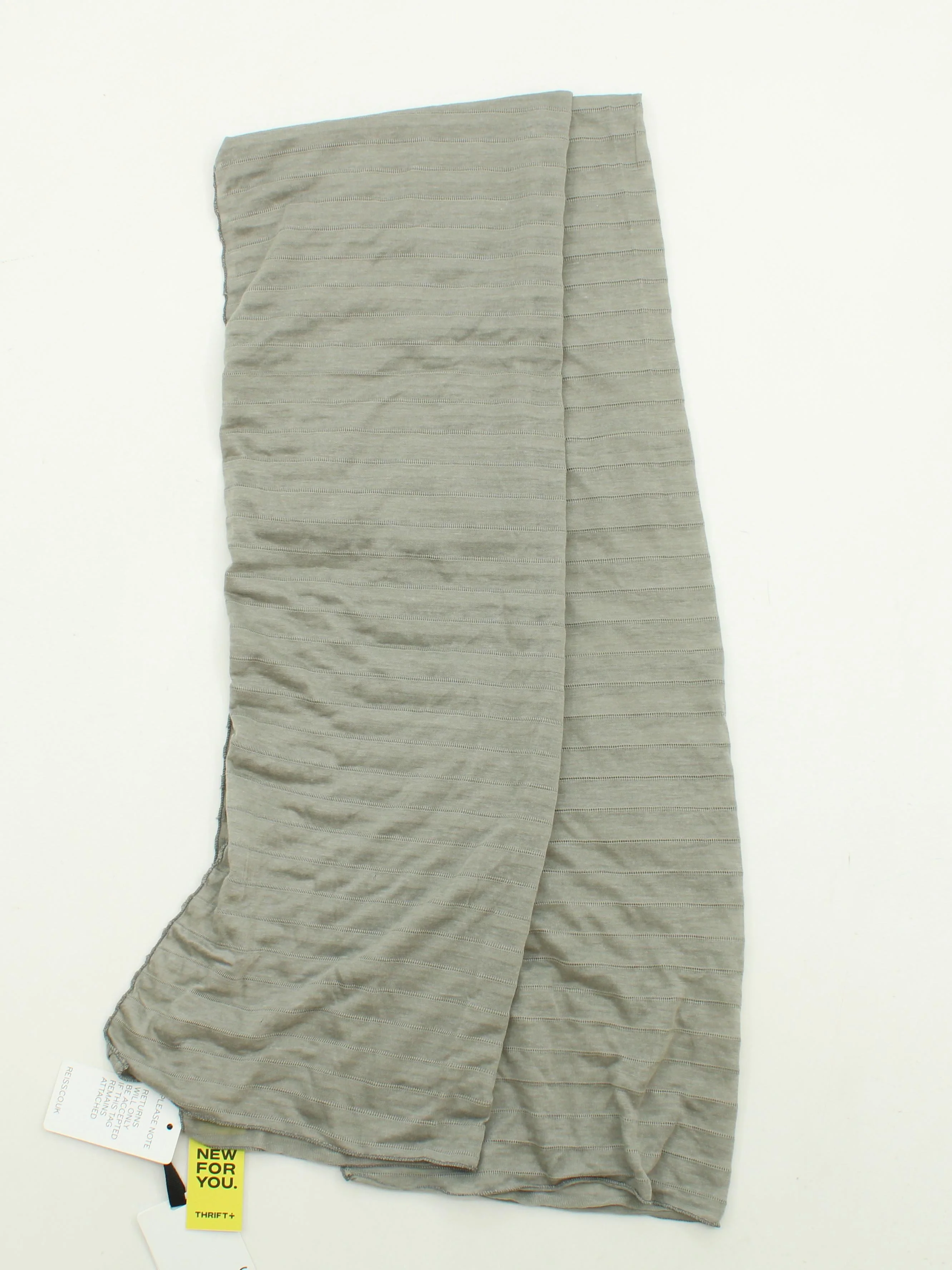 Reiss Men's Scarf Grey Striped Polyester with Lyocell Modal Scarf - Image 2