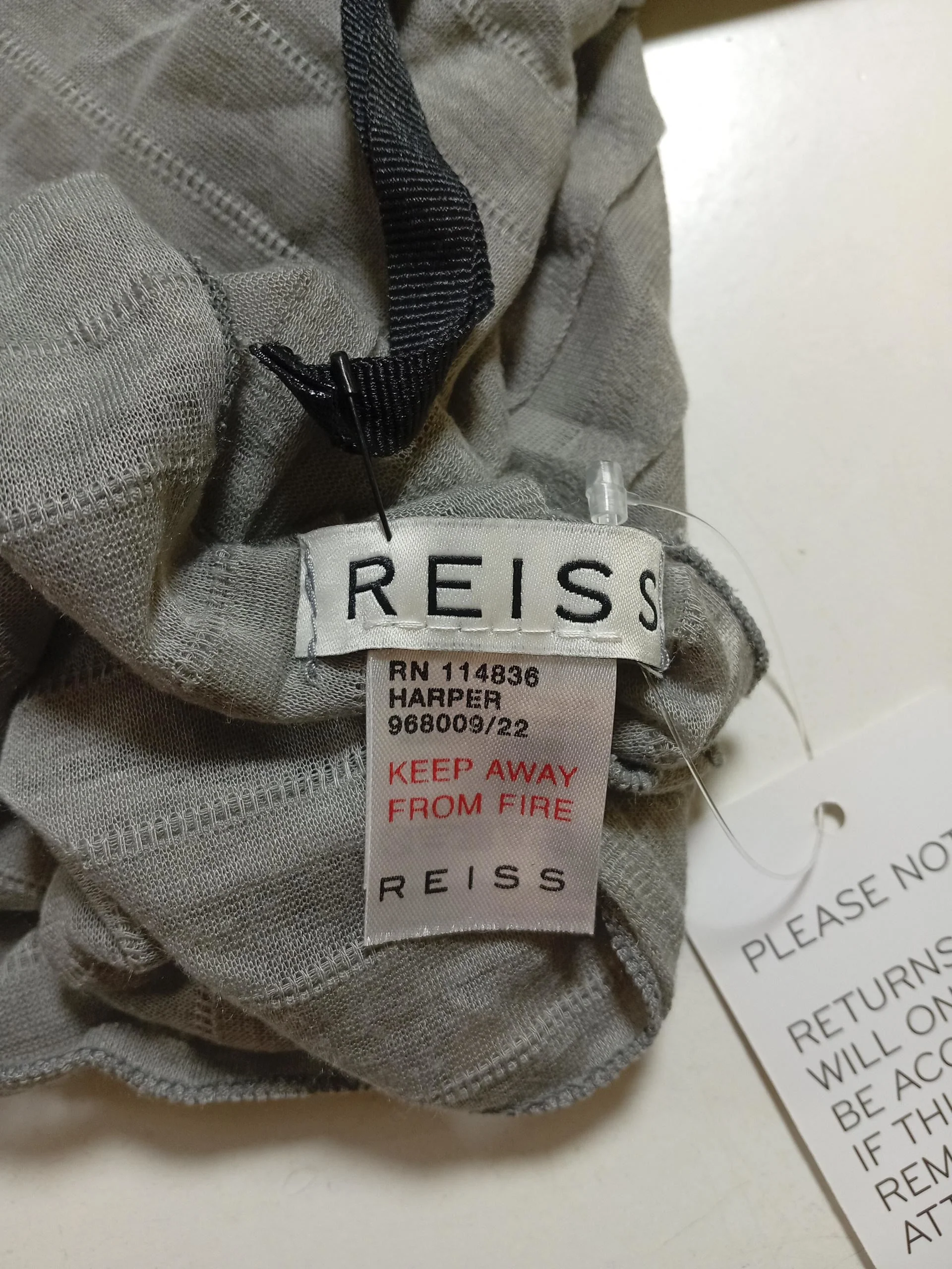 Reiss Men's Scarf Grey Striped Polyester with Lyocell Modal Scarf - Image 5
