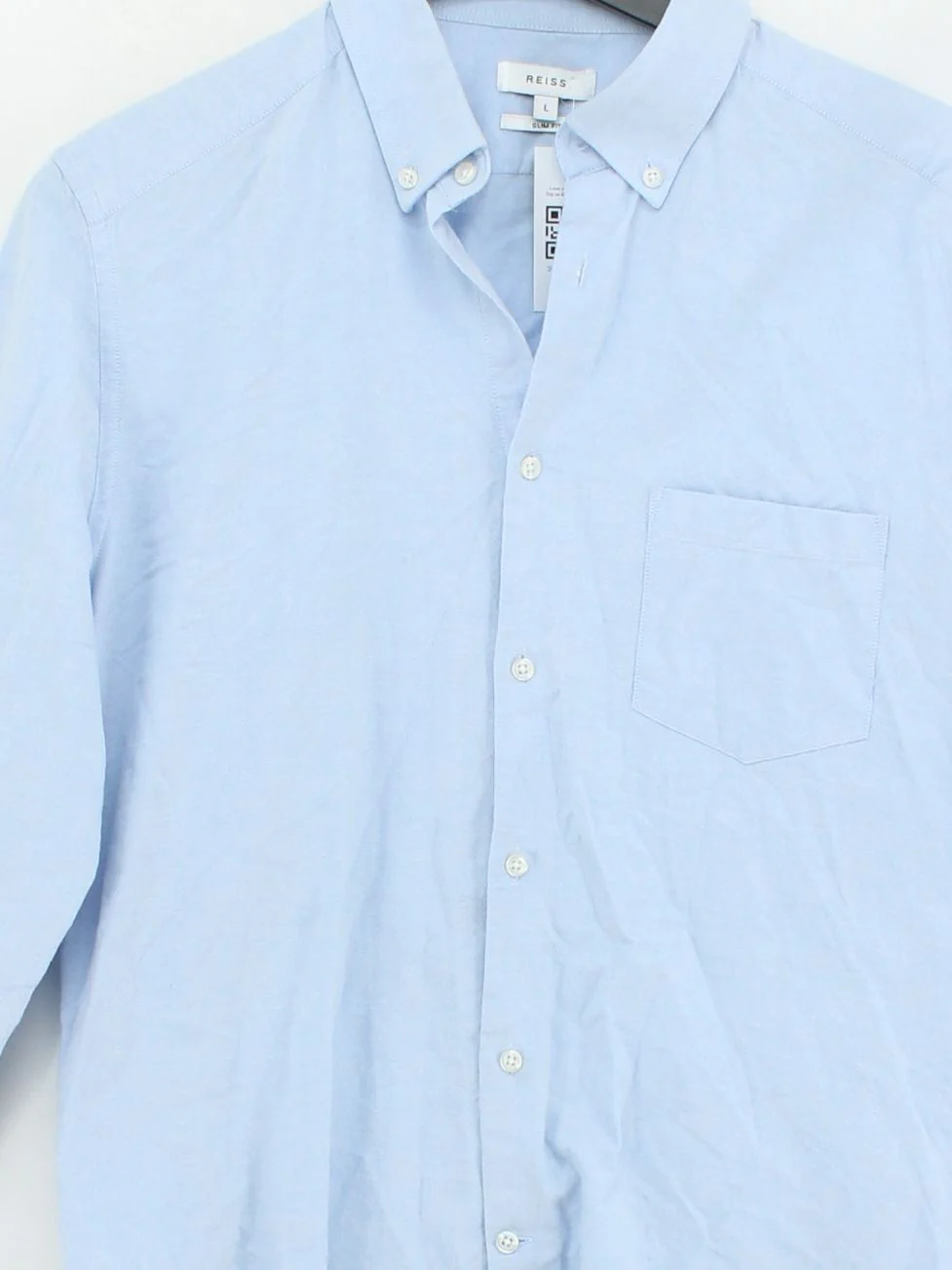 Reiss Men's Shirt L Blue 100% Cotton Basic - Image 3