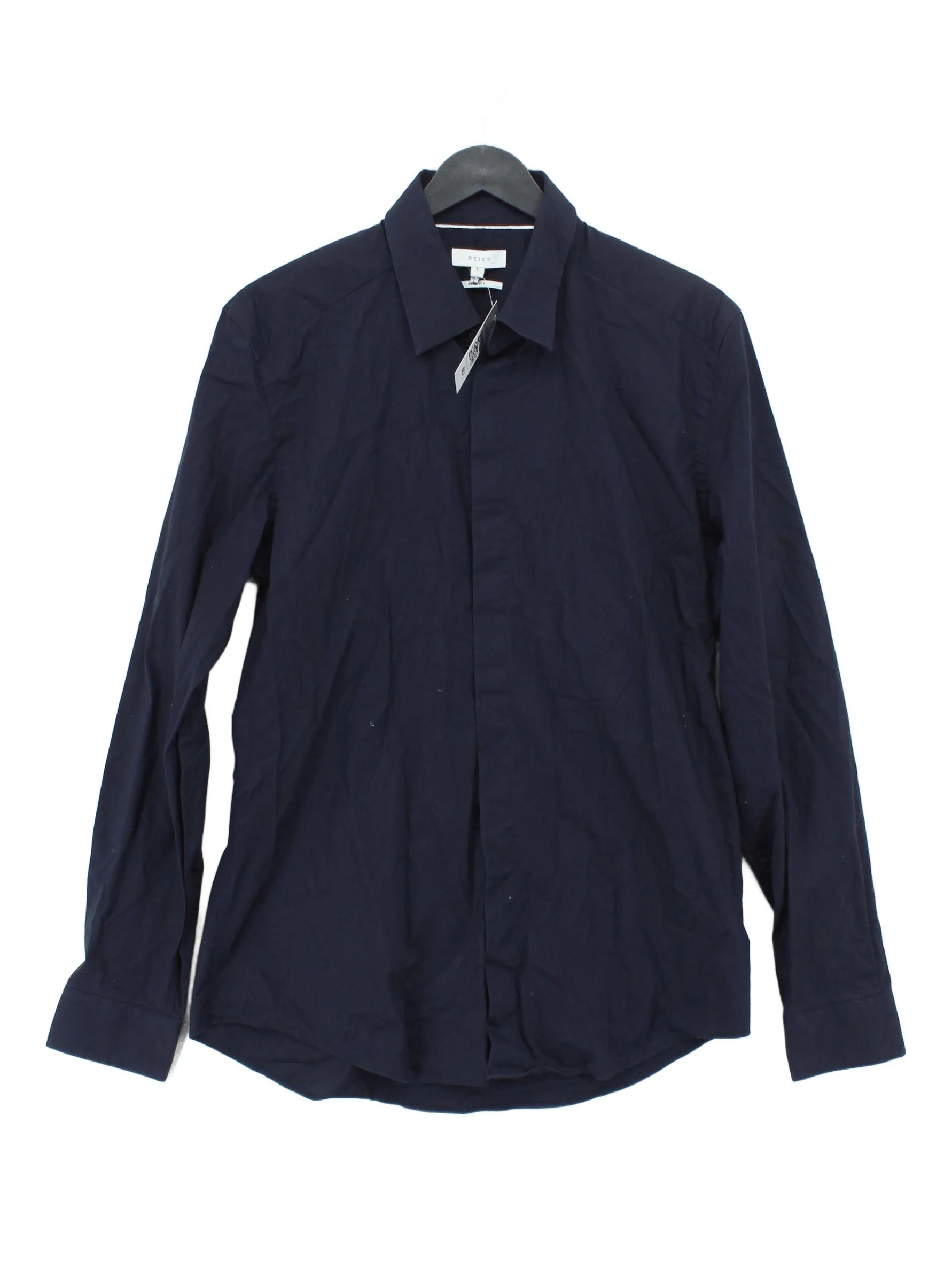 Reiss Men's Shirt L Blue Cotton with Elastane Basic