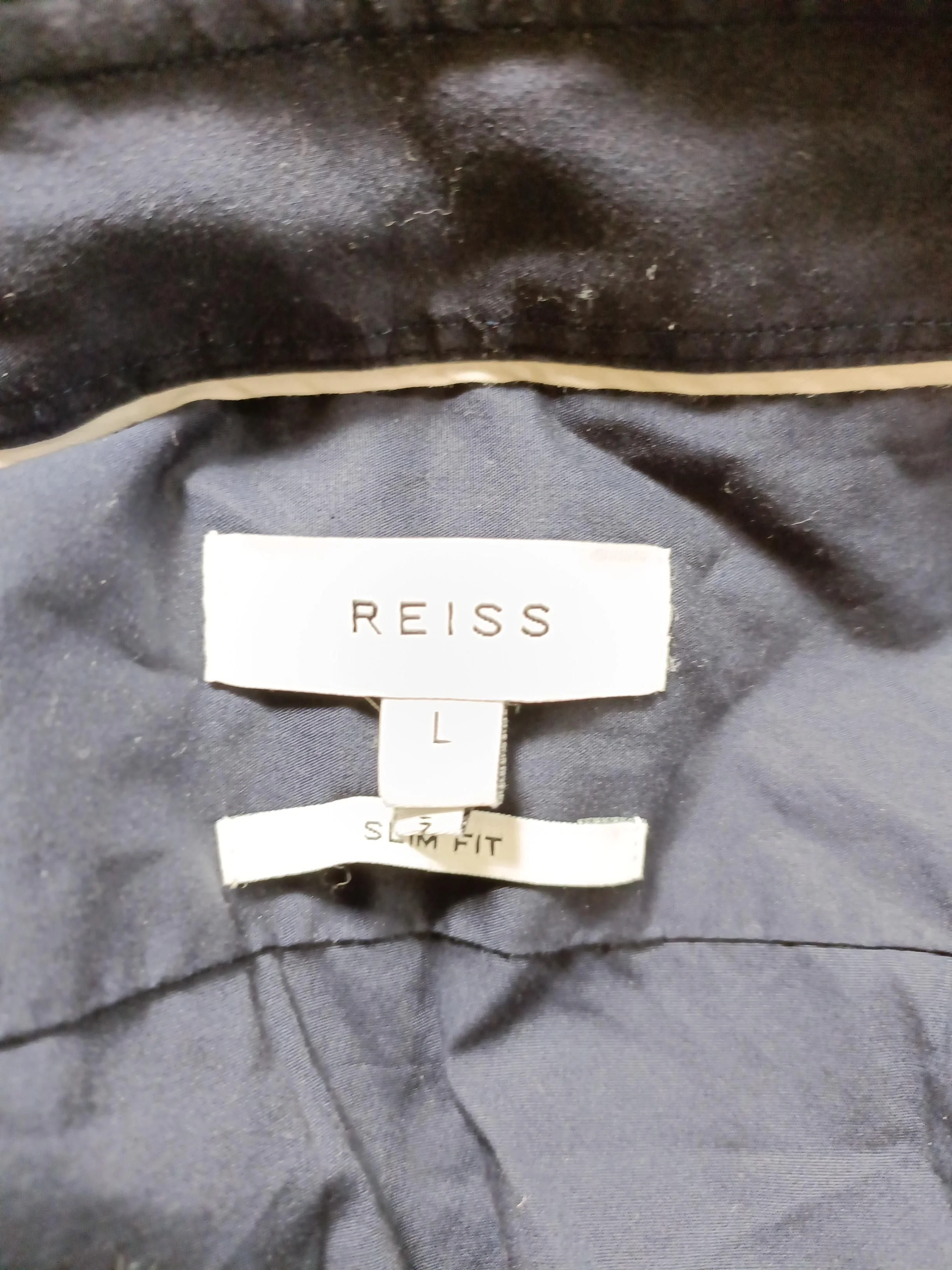 Reiss Men's Shirt L Blue Cotton with Elastane Basic - Image 5