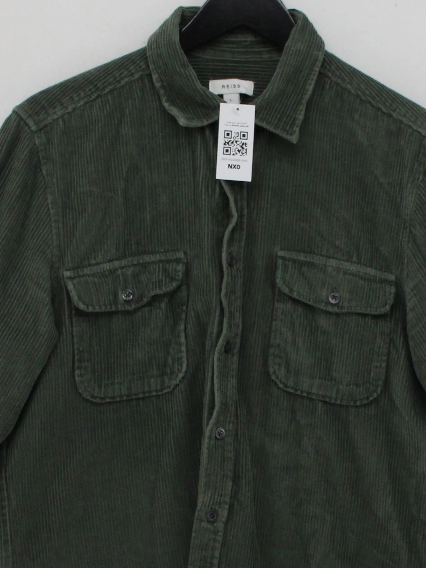 Reiss Men's Shirt L Green 100% Cotton Basic - Image 3