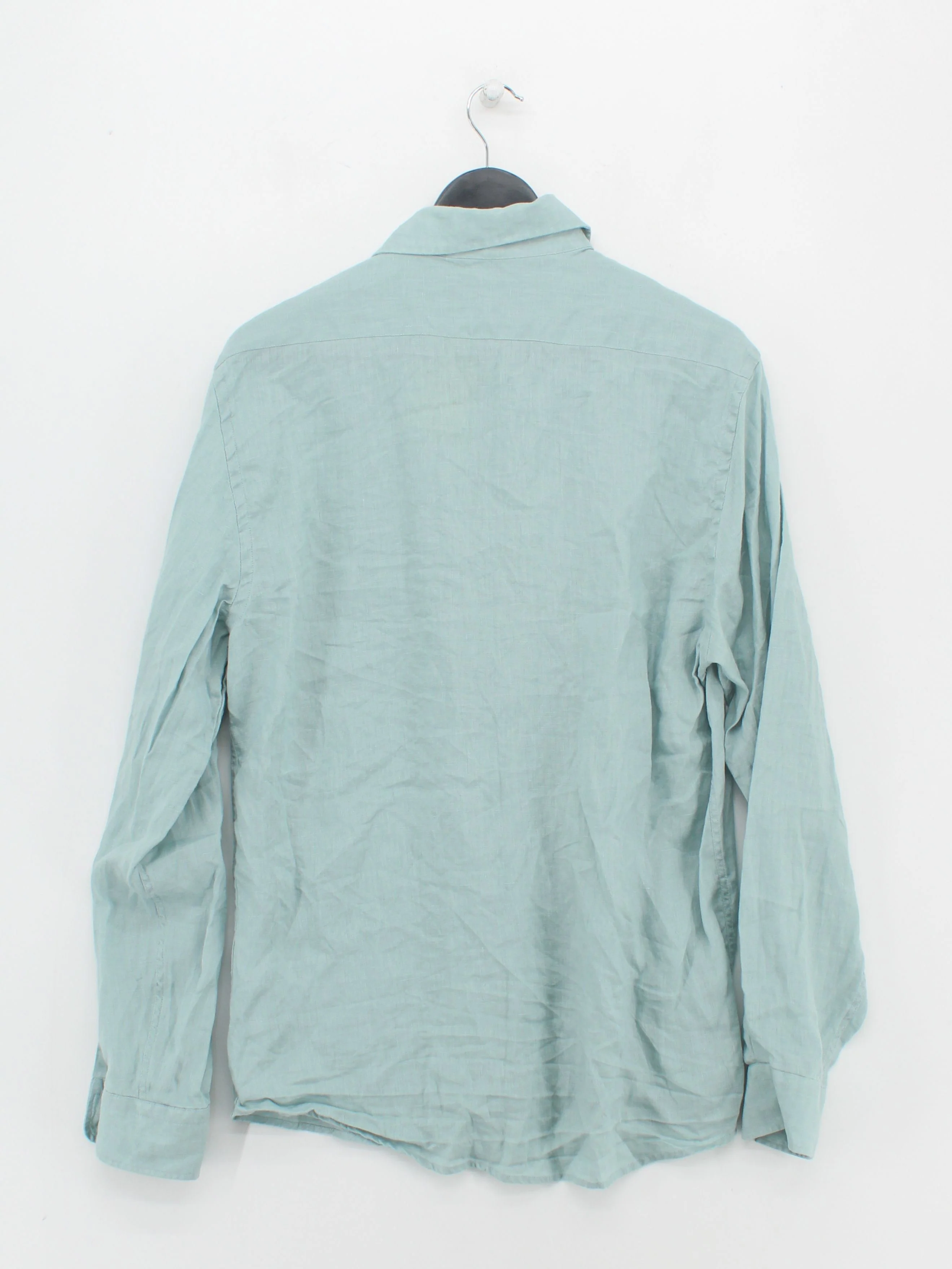 Reiss Men's Shirt L Green 100% Linen Basic - Image 2