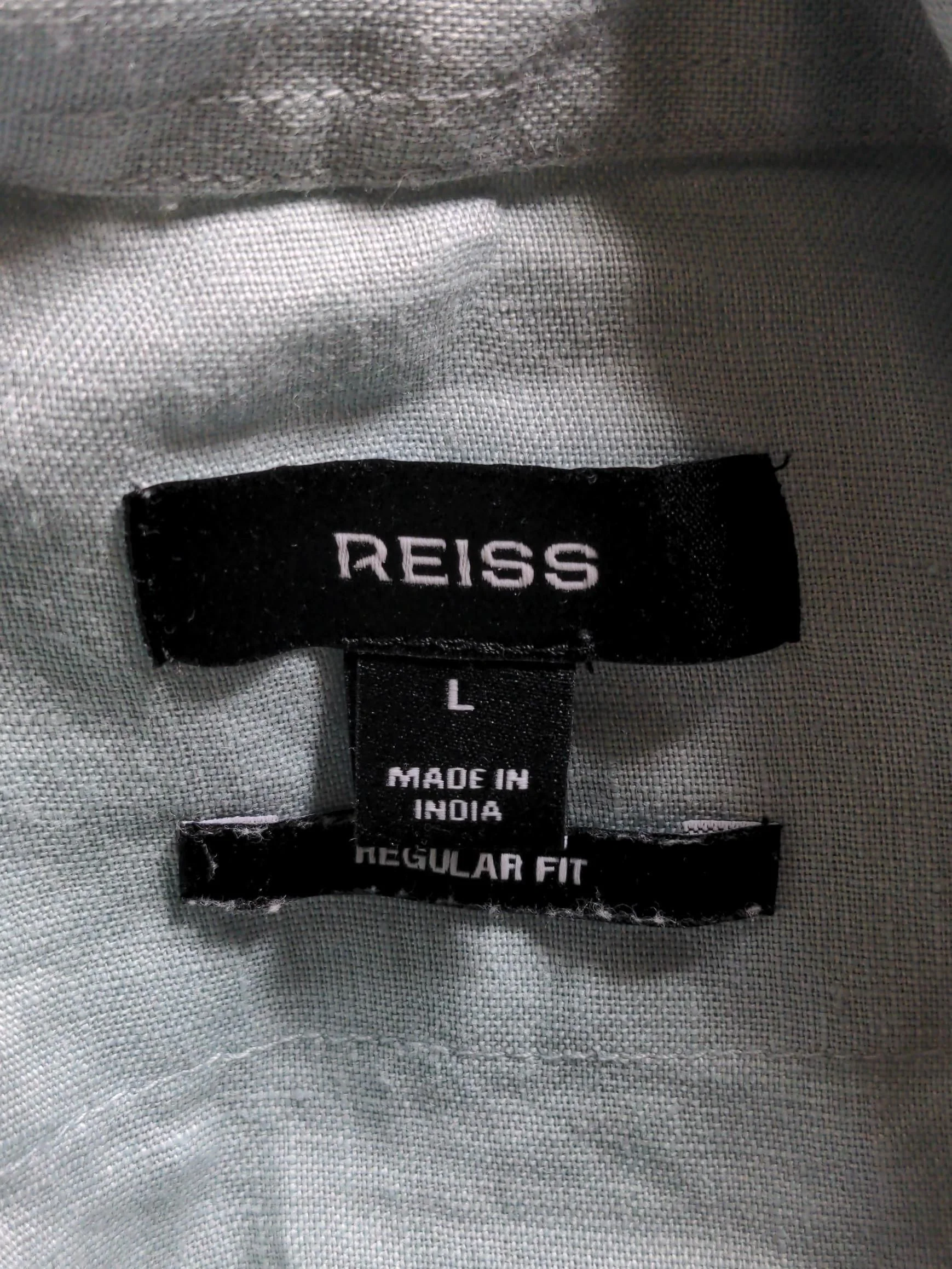 Reiss Men's Shirt L Green 100% Linen Basic - Image 5
