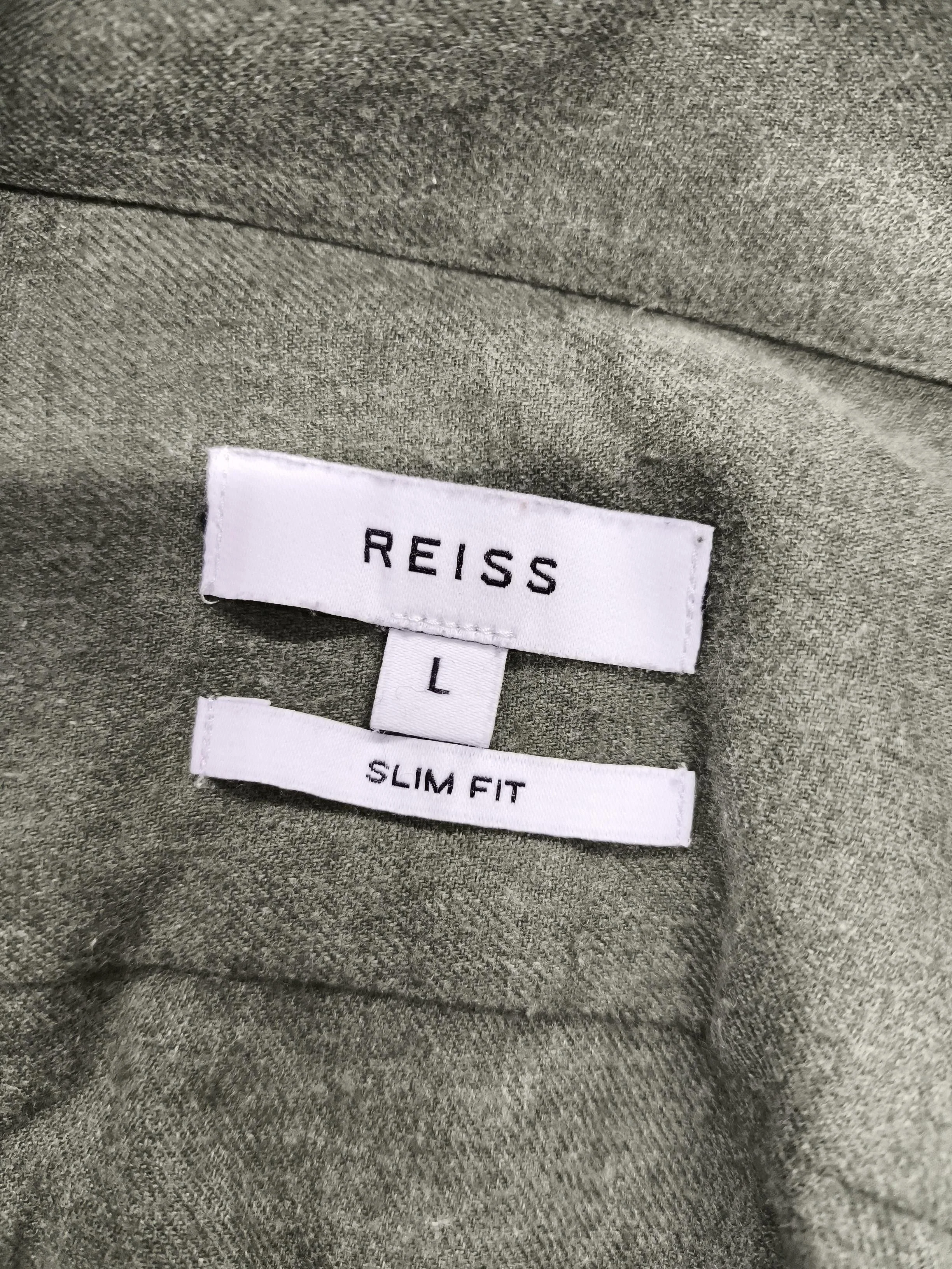 Reiss Men's Shirt L Green Cotton with Polyester Basic - Image 5