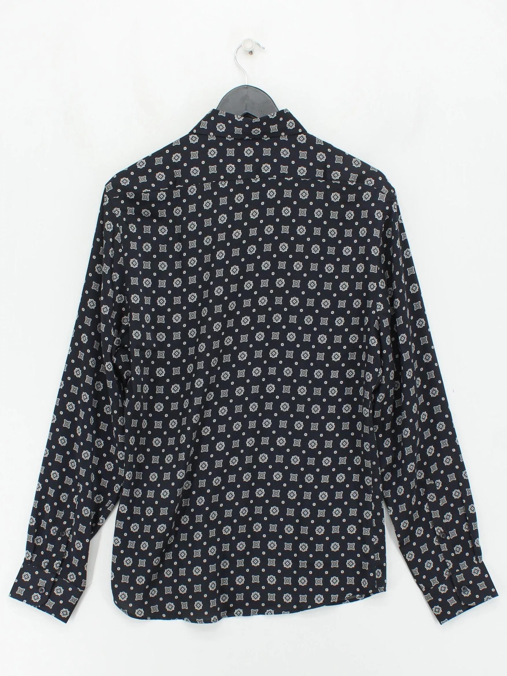 Reiss Men's Shirt M Blue Geometric 100% Polyester Basic - Image 2