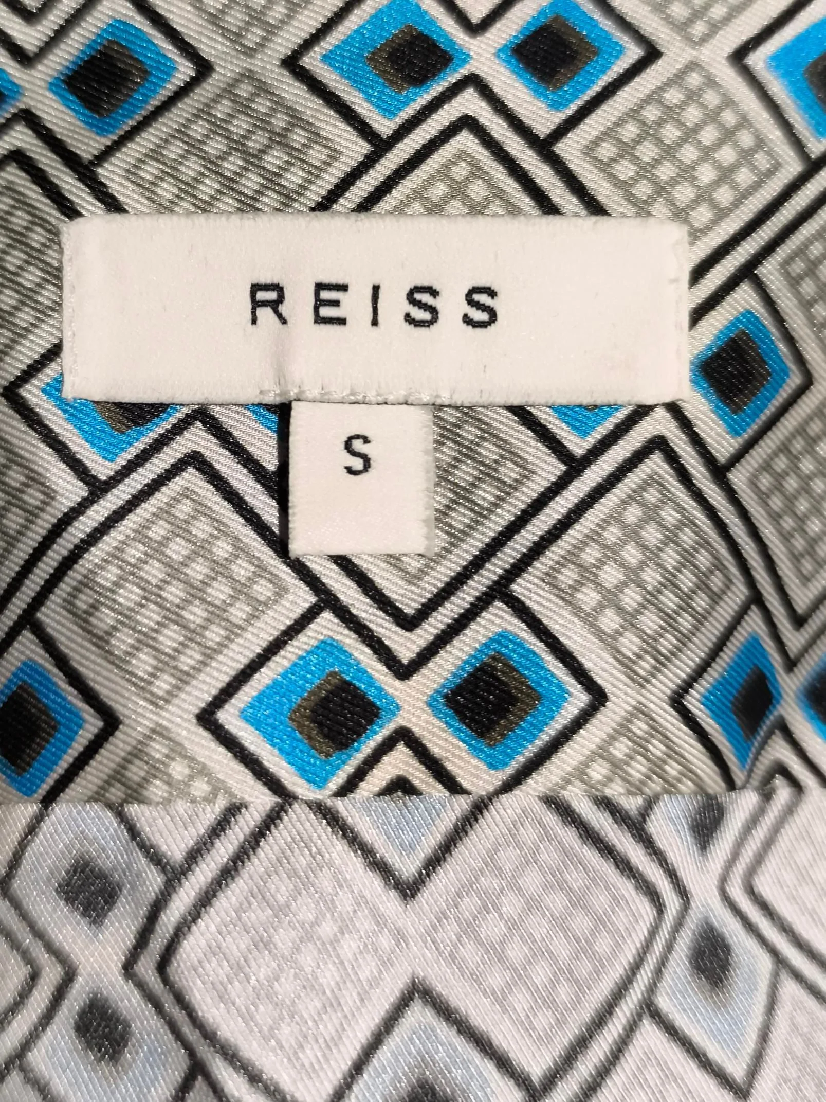 Reiss Men's Shirt S Multi Geometric 100% Polyester Basic - Image 5
