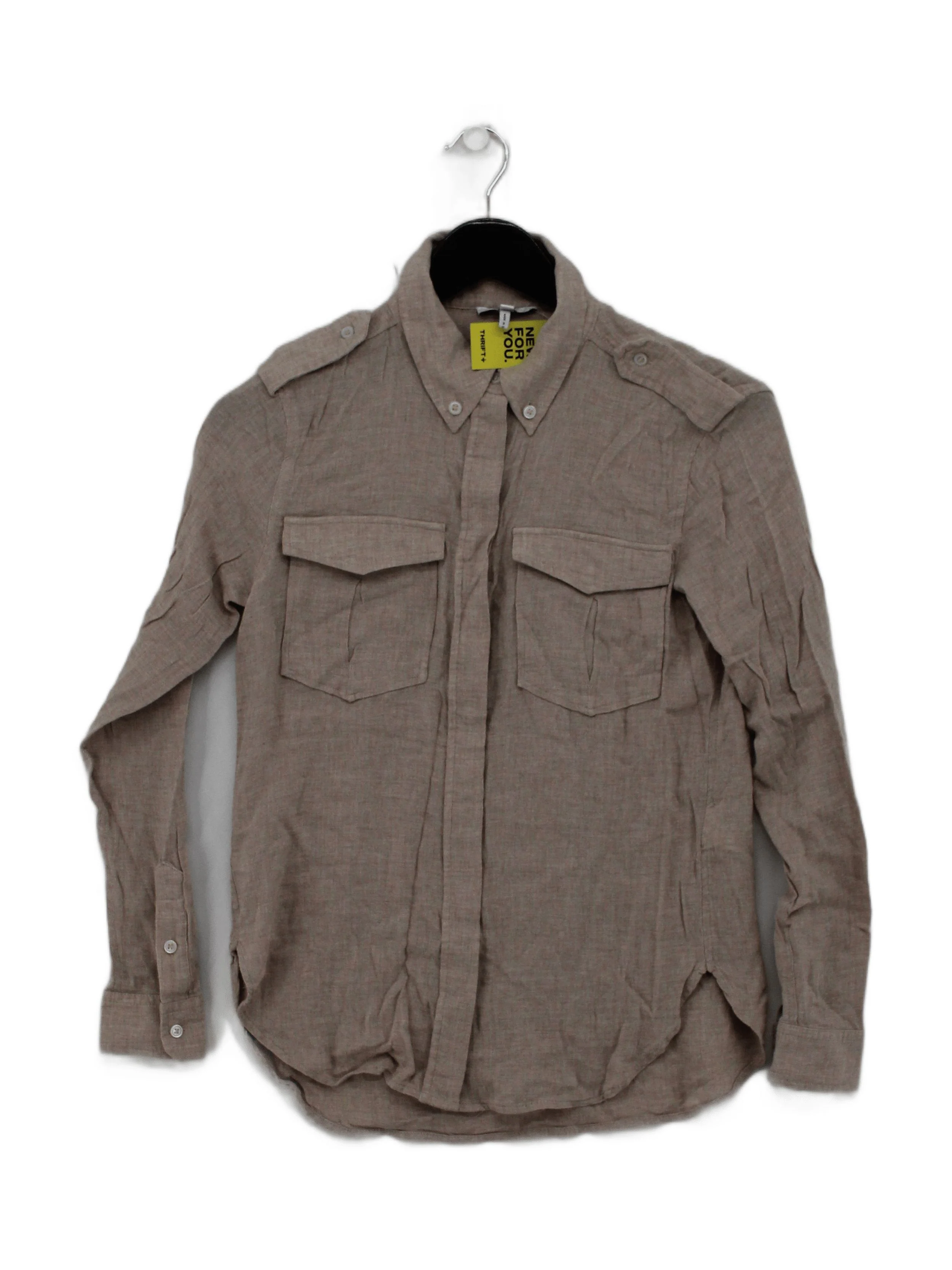 Reiss Men's Shirt S Tan Cotton with Viscose Basic
