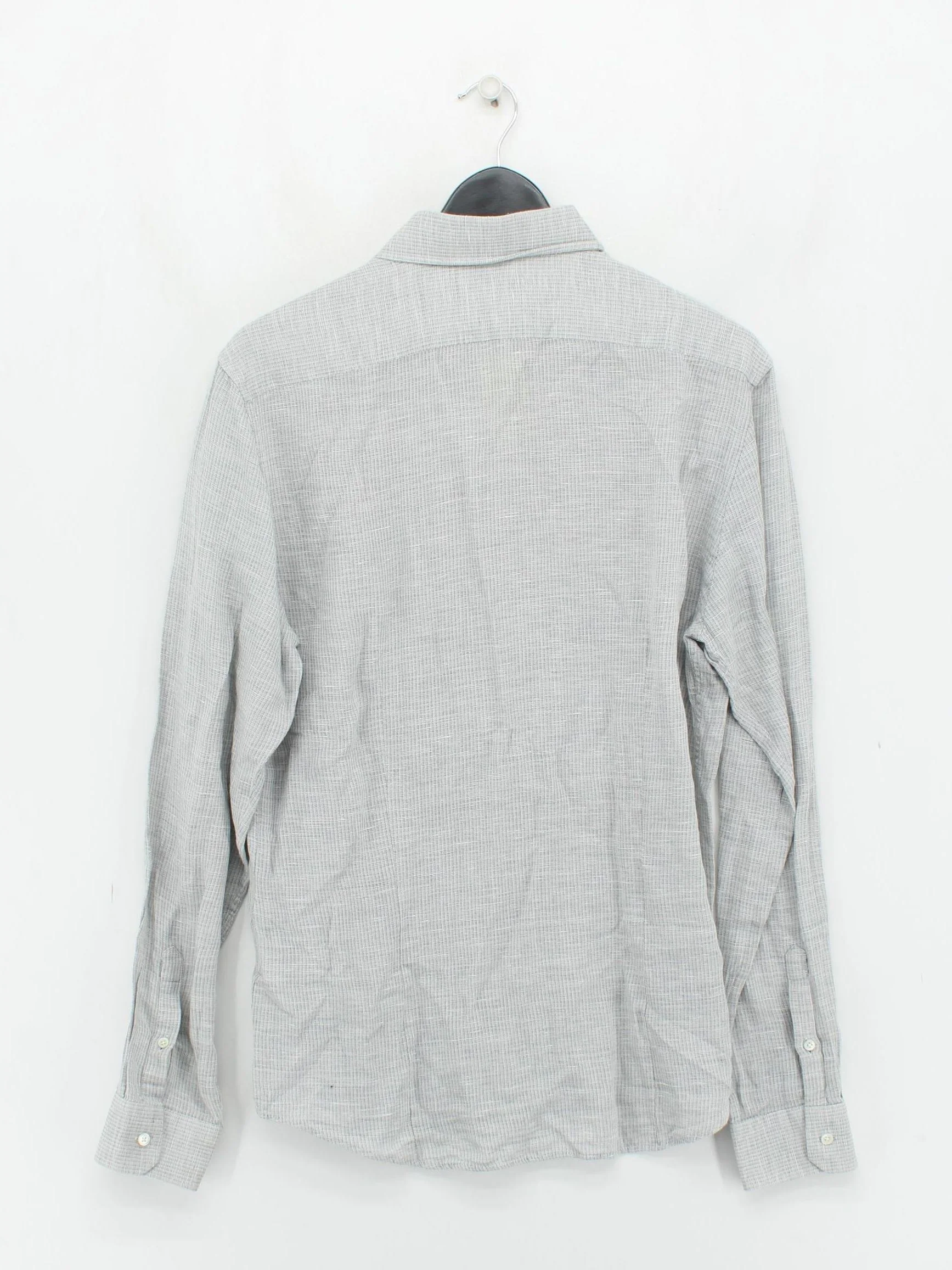 Reiss Men's Shirt XL Grey Cotton with Linen Basic - Image 2