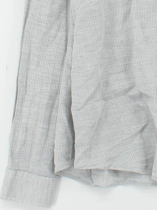 Reiss Men's Shirt XL Grey Cotton with Linen Basic - Image 4