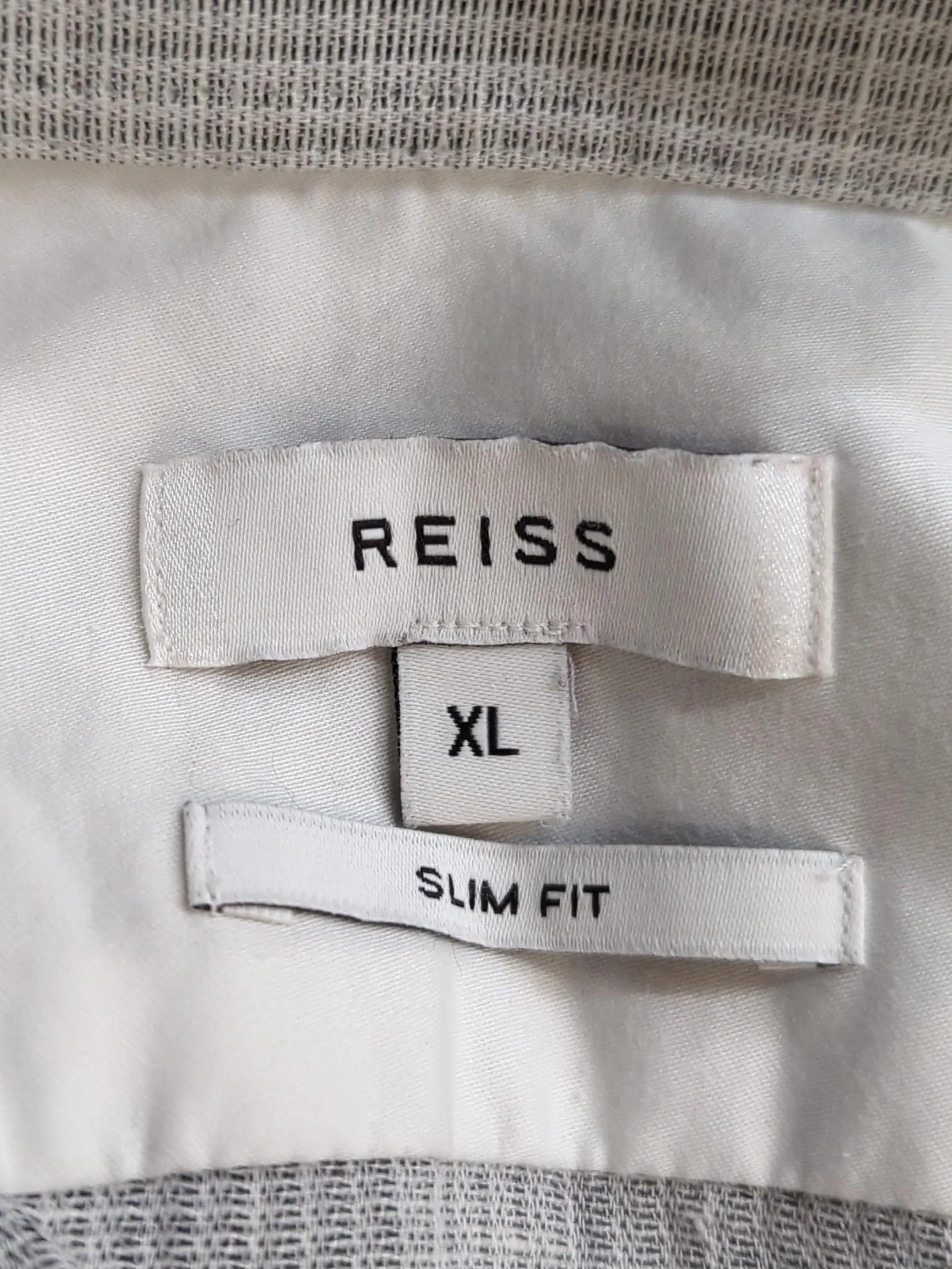 Reiss Men's Shirt XL Grey Cotton with Linen Basic - Image 5