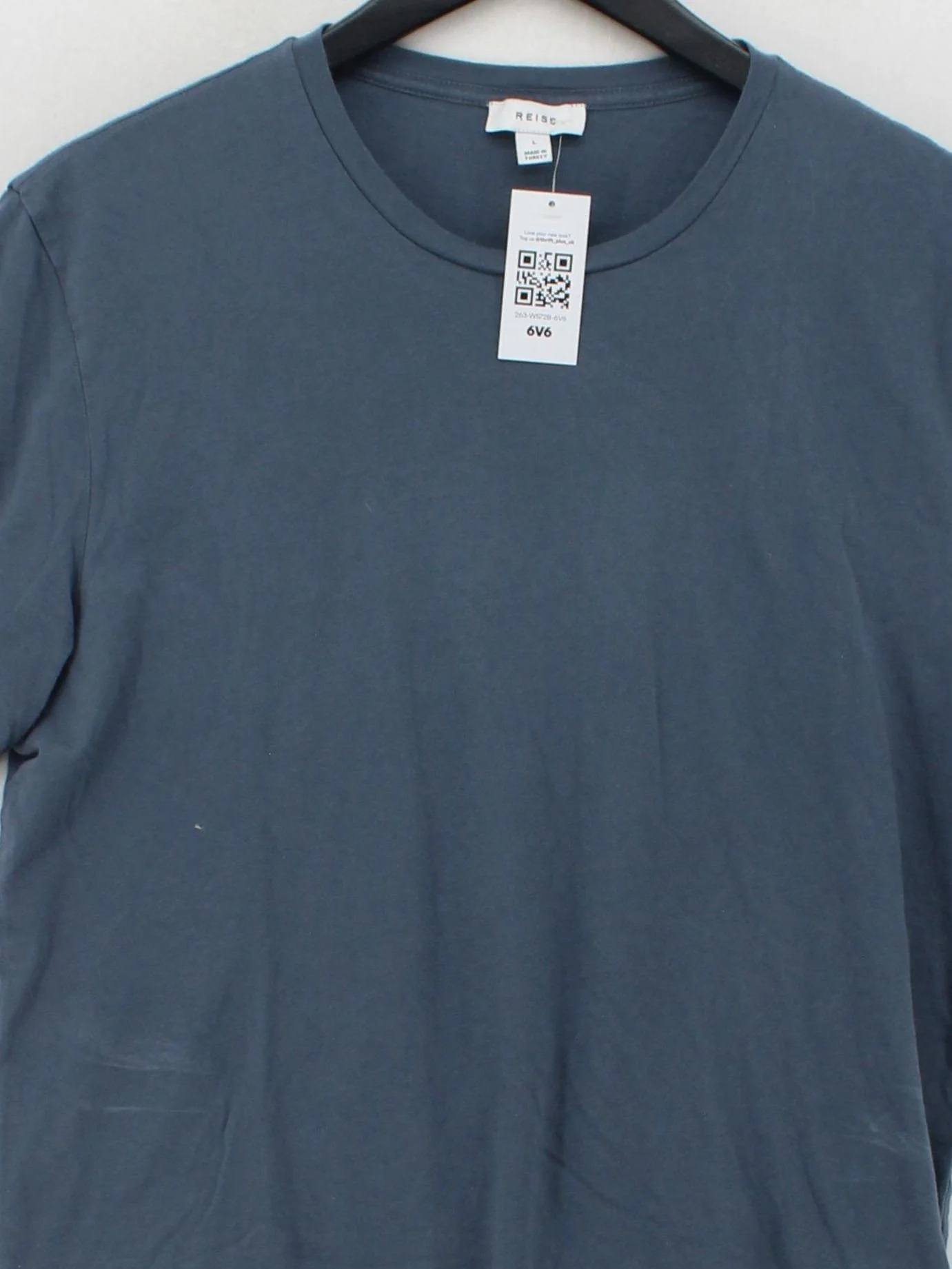 Reiss Men's T-Shirt L Blue 100% Cotton Basic - Image 3