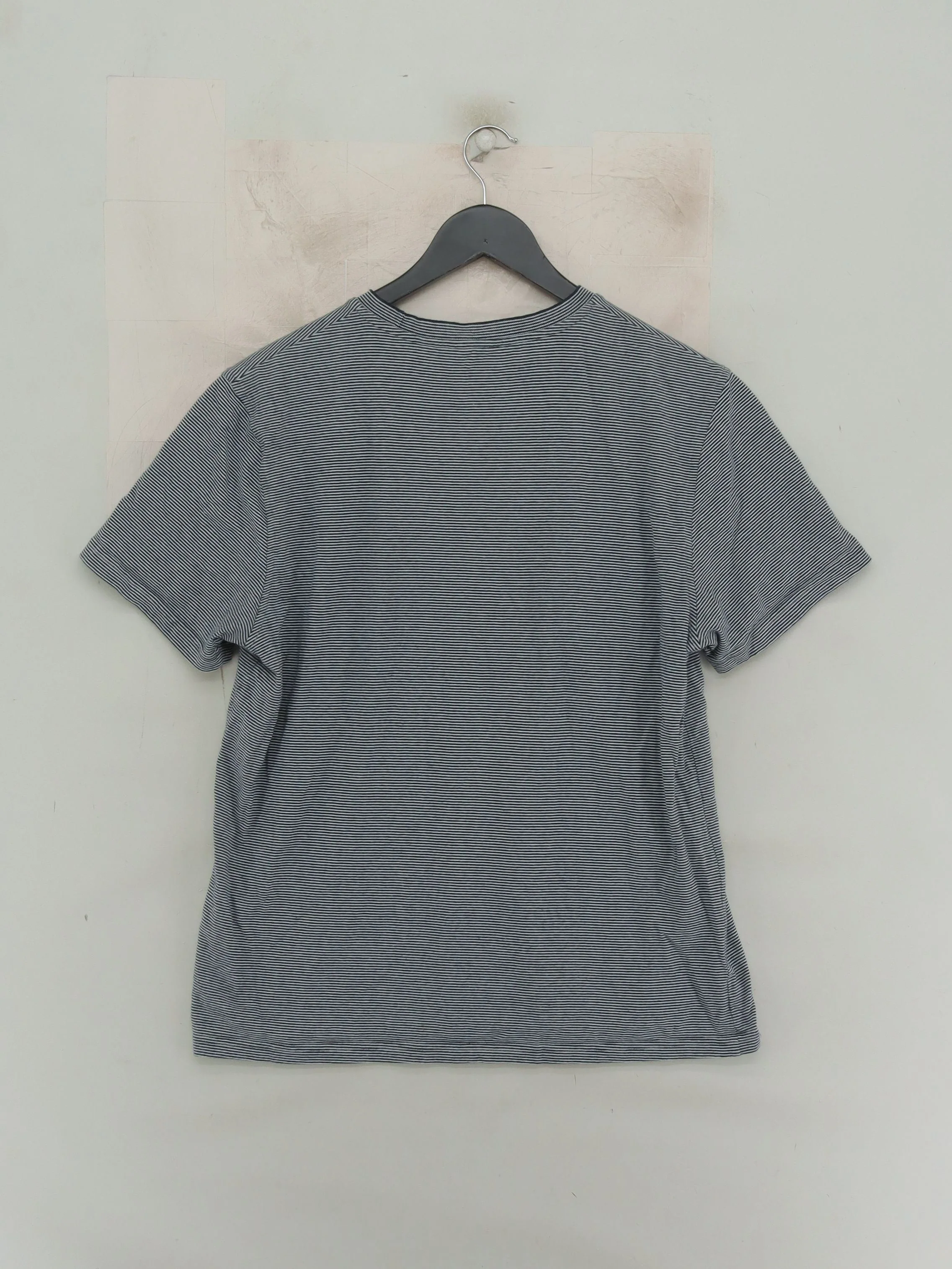 Reiss Men's T-Shirt L Grey Striped 100% Cotton Basic - Image 2