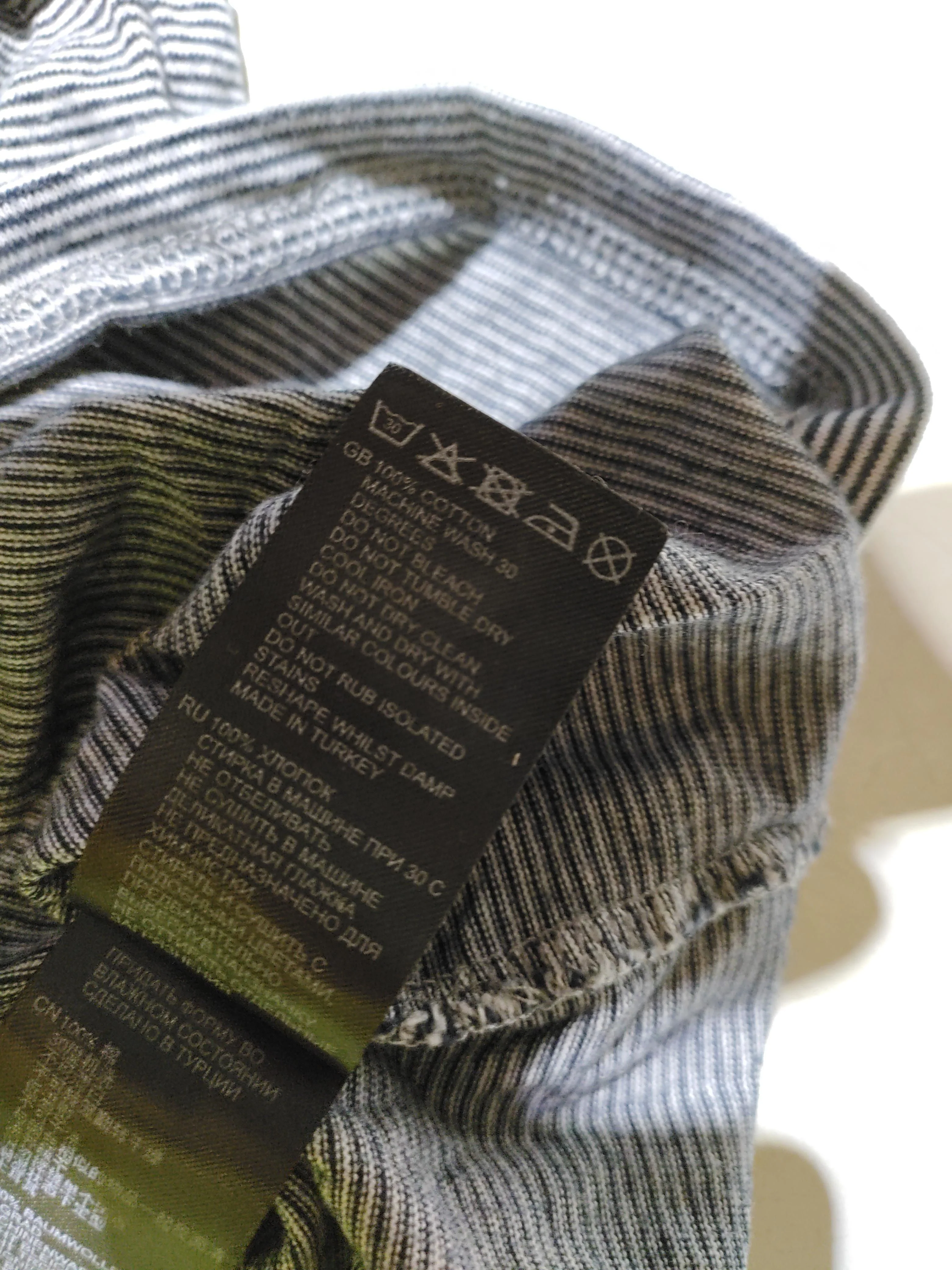 Reiss Men's T-Shirt L Grey Striped 100% Cotton Basic - Image 6