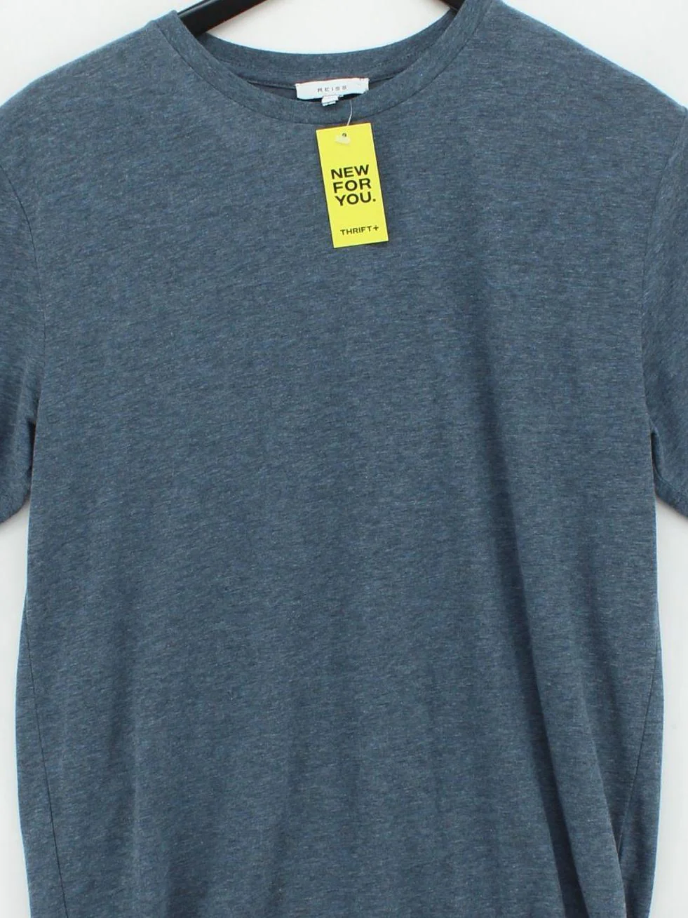 Reiss Men's T-Shirt M Blue Polyester with Cotton Basic - Image 3