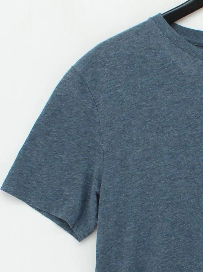 Reiss Men's T-Shirt M Blue Polyester with Cotton Basic - Image 4