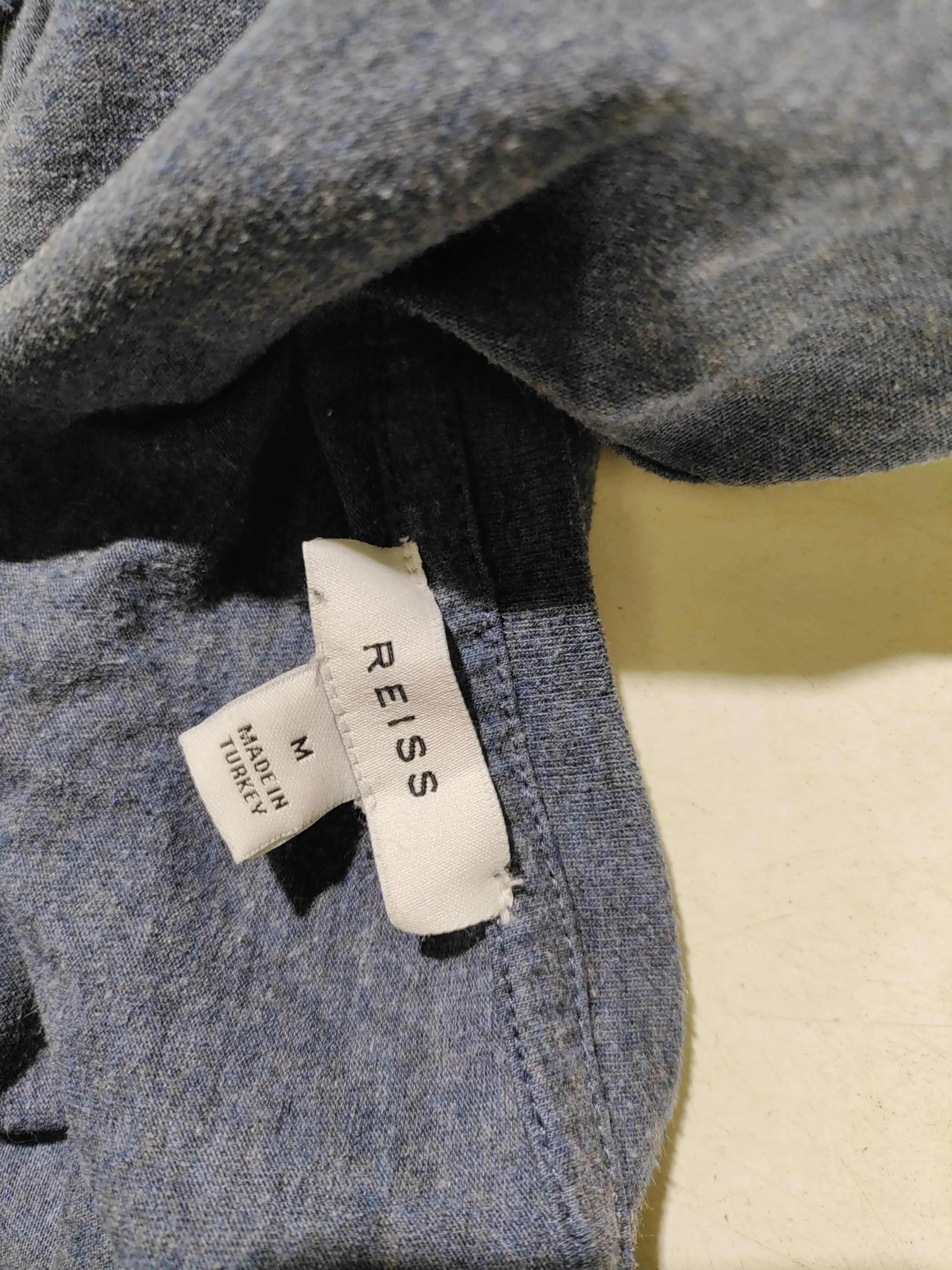 Reiss Men's T-Shirt M Blue Polyester with Cotton Basic - Image 5