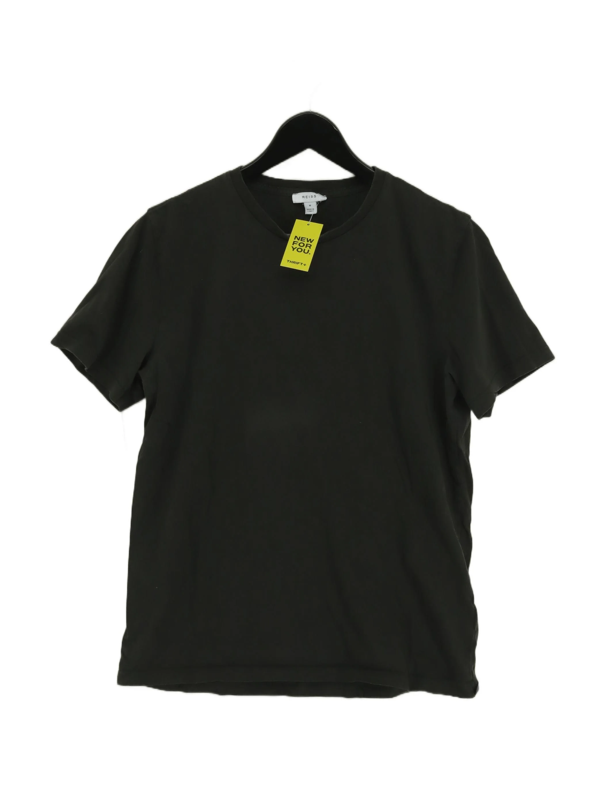 Reiss Men's T-Shirt M Green 100% Cotton Basic