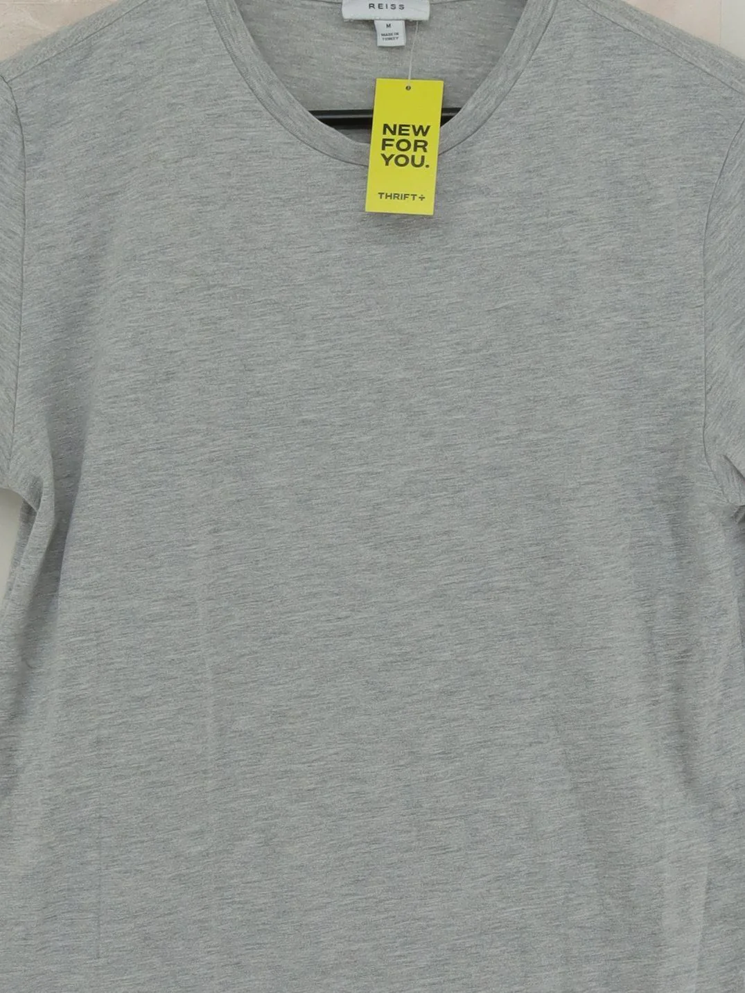 Reiss Men's T-Shirt M Grey Cotton with Polyester Basic - Image 3