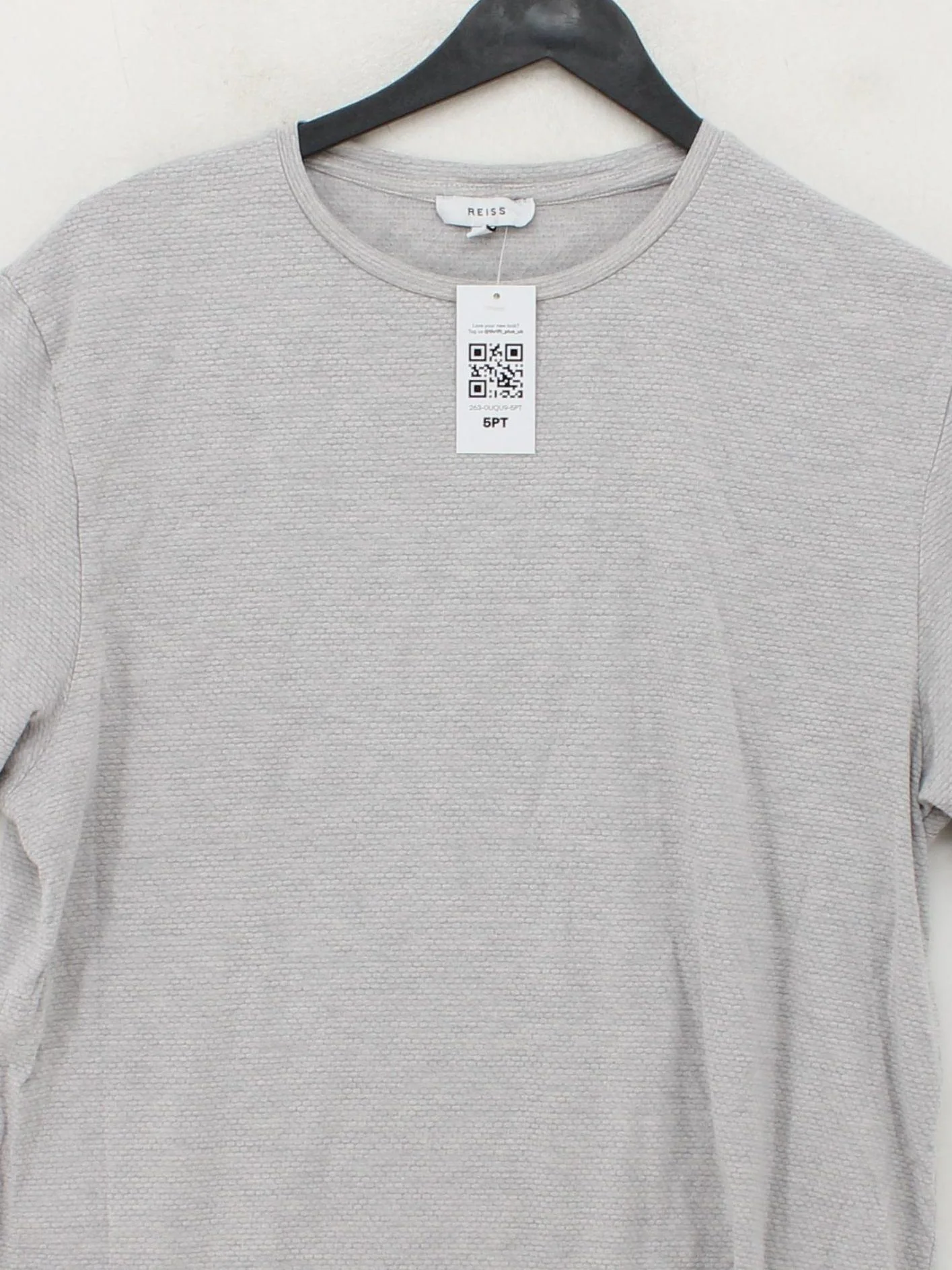 Reiss Men's T-Shirt M Grey Cotton with Polyester Basic - Image 3