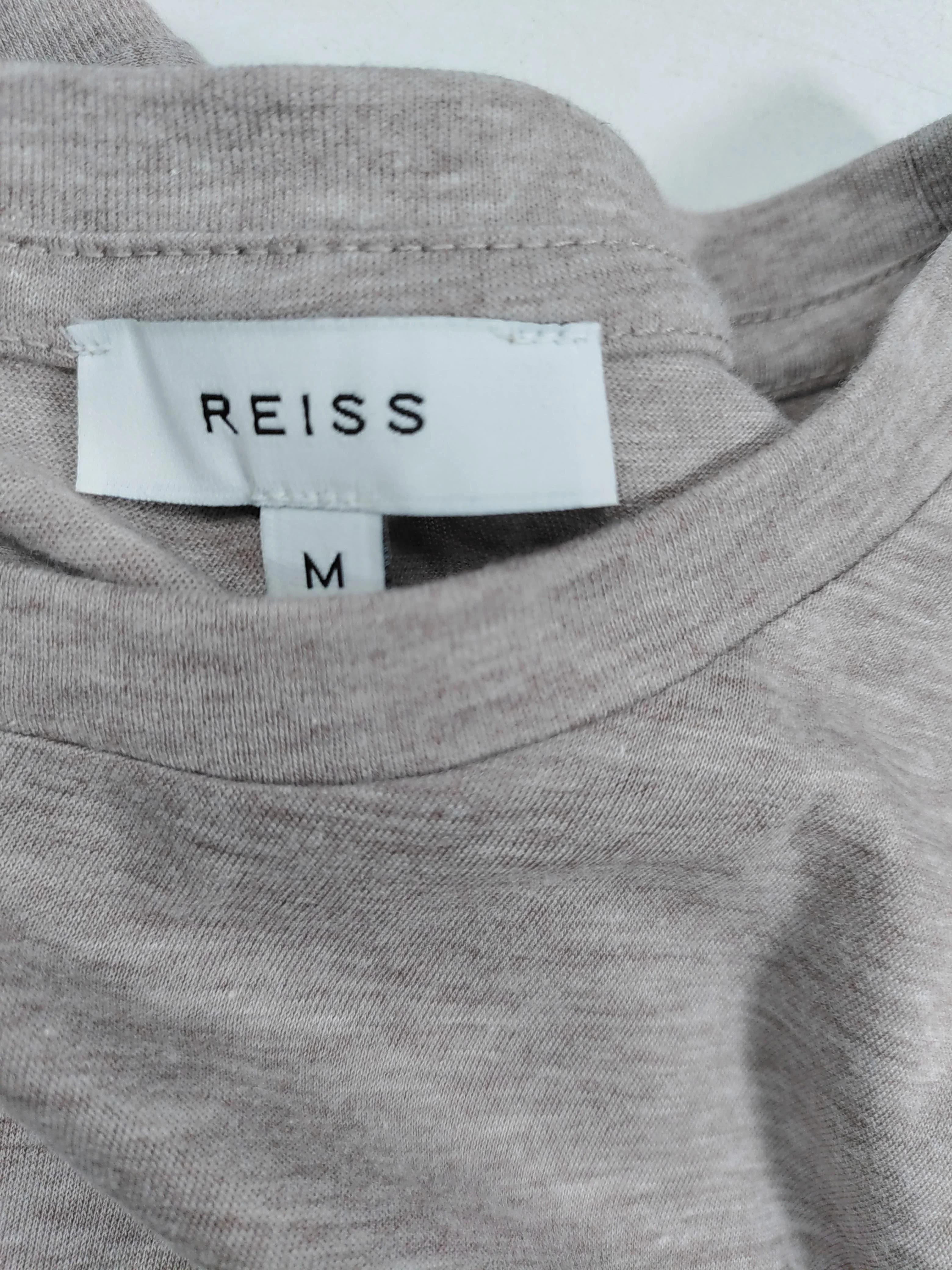 Reiss Men's T-Shirt M Tan Cotton with Polyester Basic - Image 5