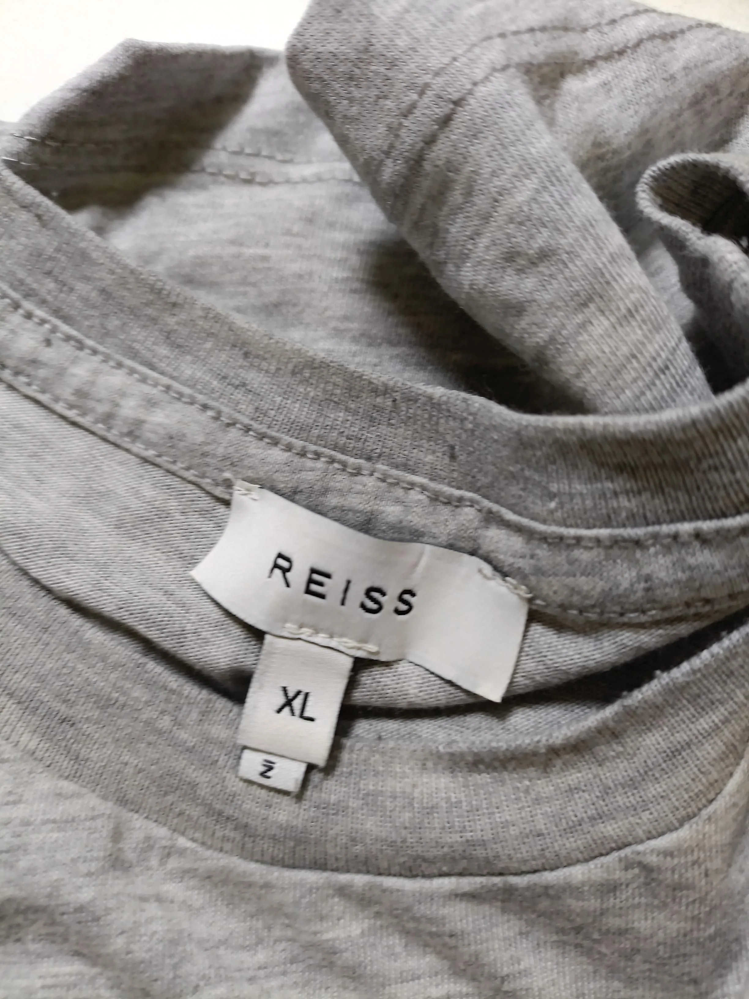 Reiss Men's T-Shirt XL Grey Cotton with Polyester Basic - Image 5
