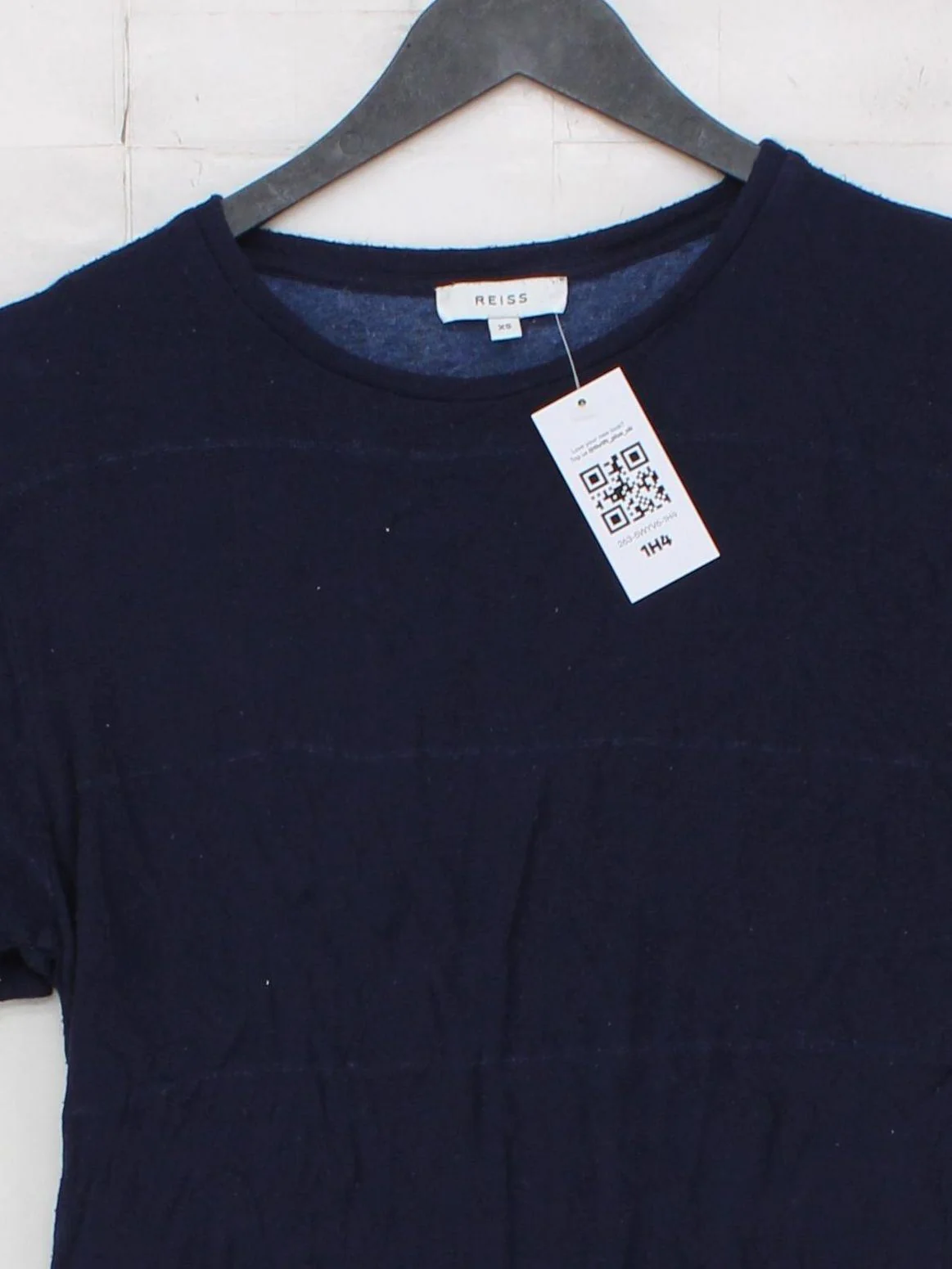 Reiss Men's T-Shirt XS Blue Striped 100% Viscose Basic - Image 3