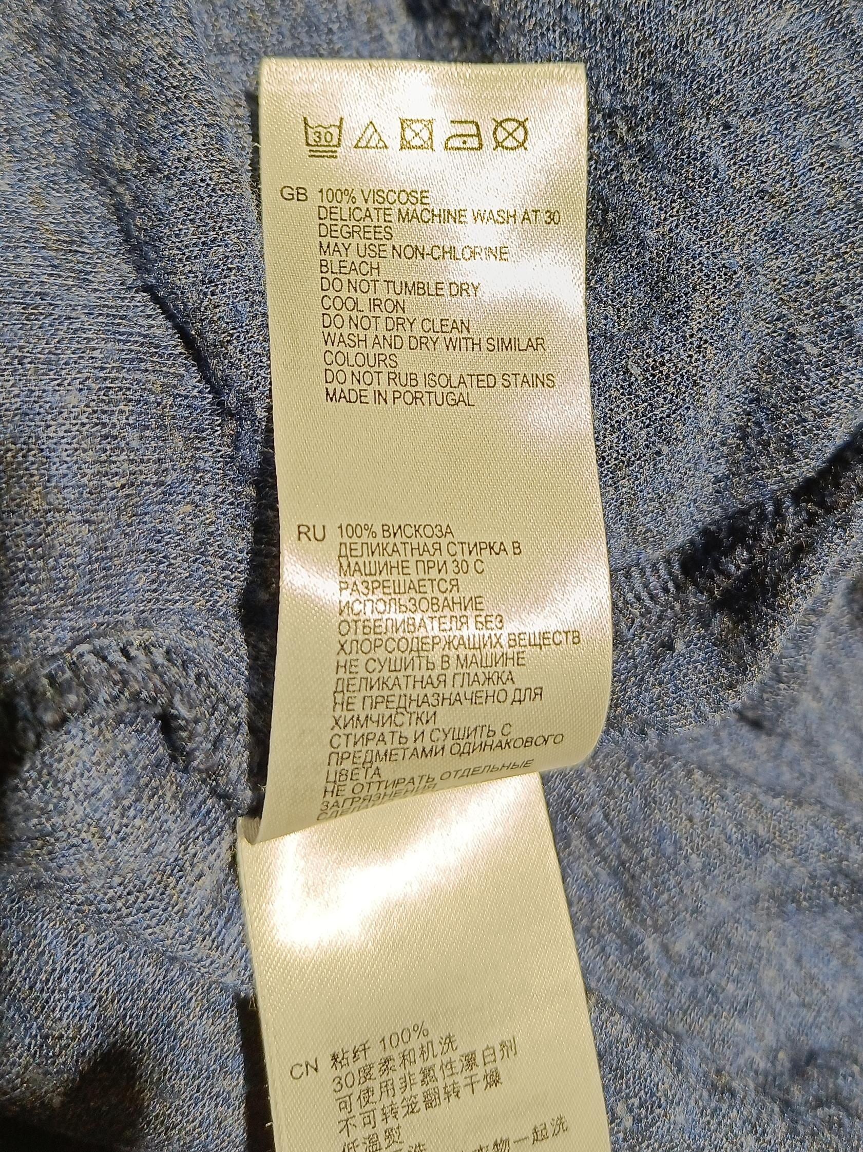 Reiss Men's T-Shirt XS Blue Striped 100% Viscose Basic - Image 7