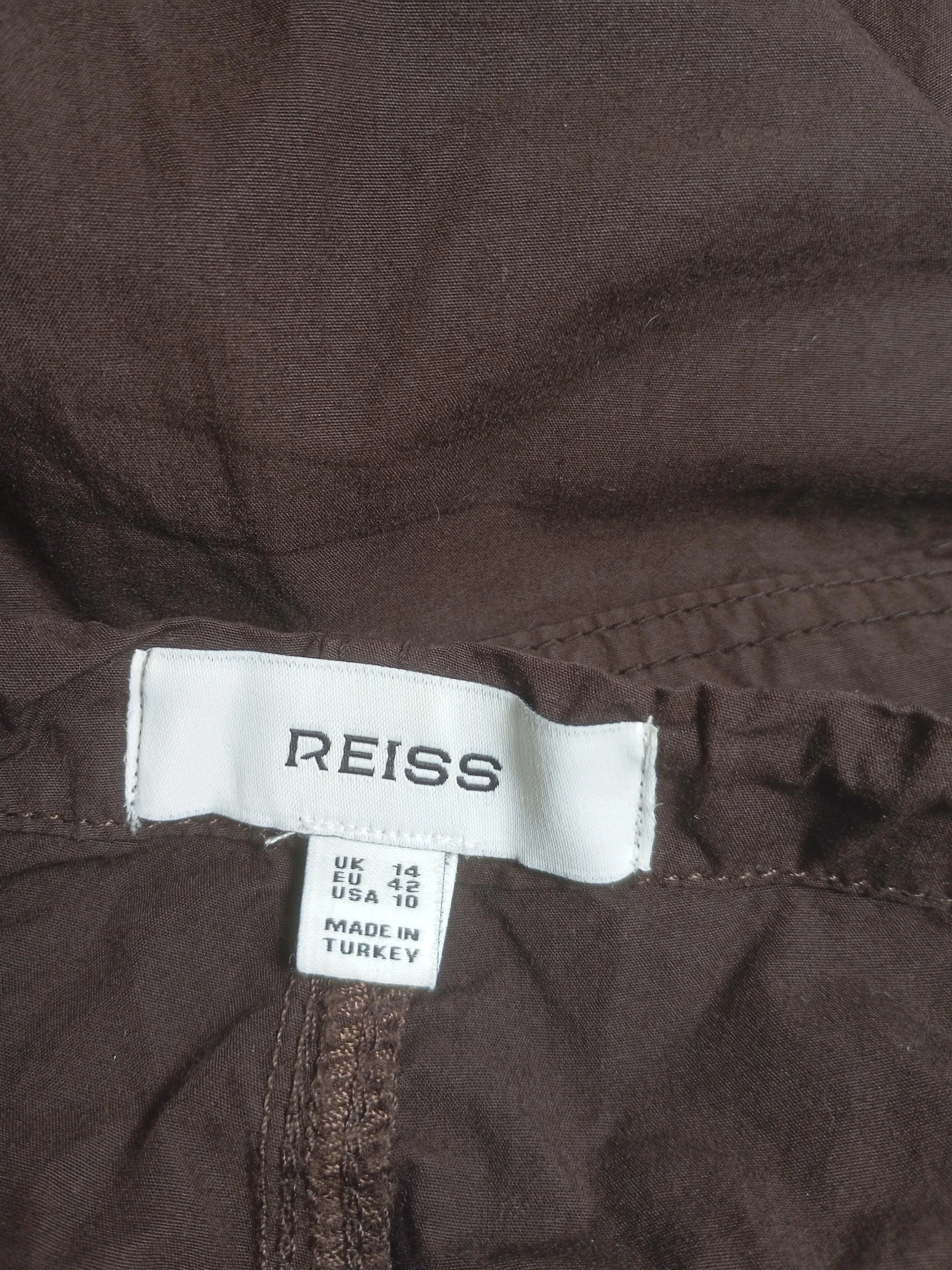 Reiss Men's Trousers L Brown 100% Cotton Straight Cargo - Image 5