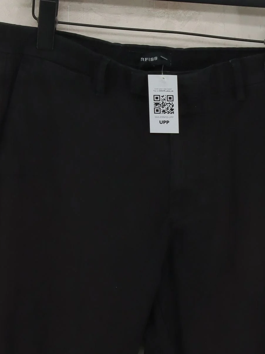 Reiss Men's Trousers W 32 in Black Cotton with Elastane Straight Chino - Image 3