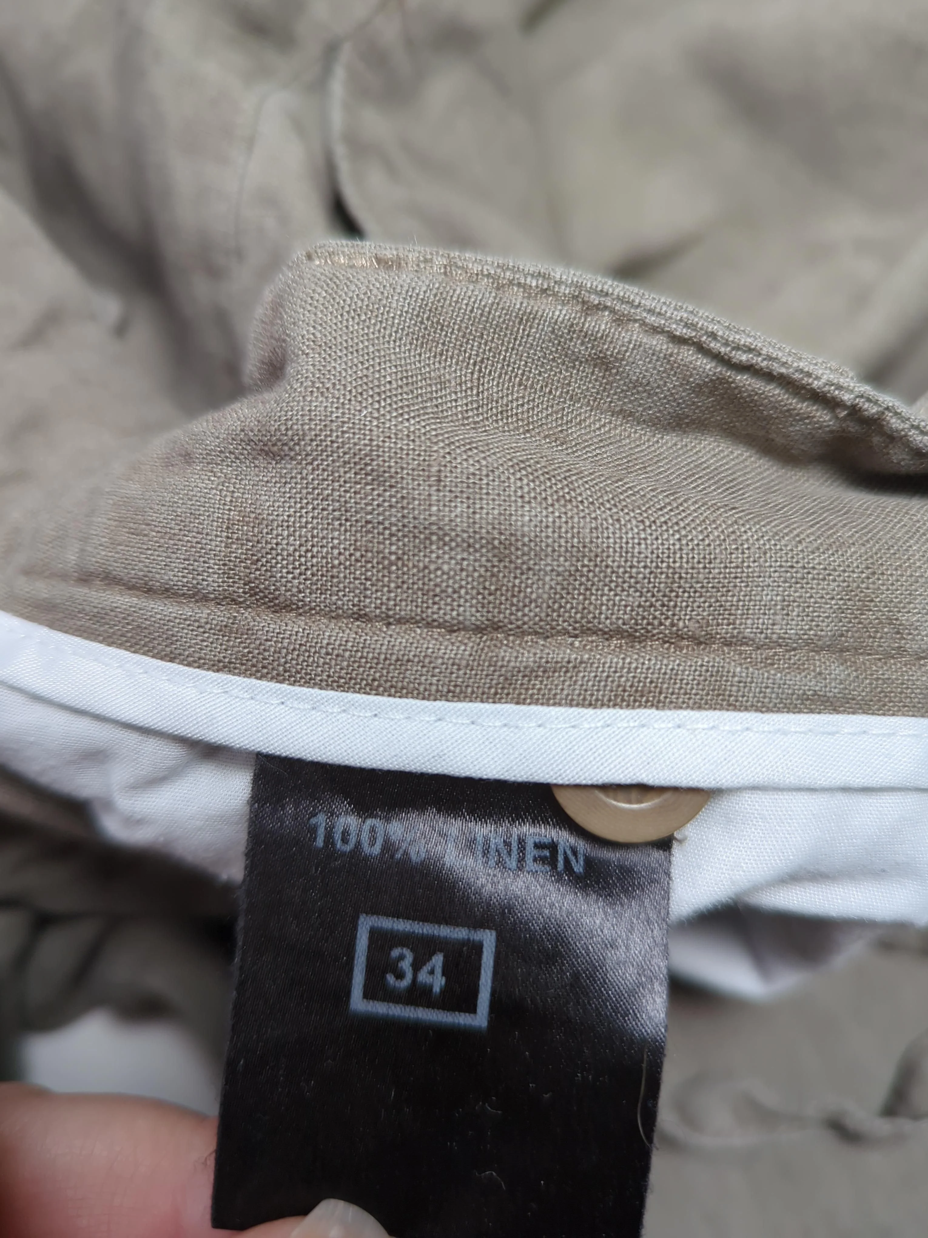 Reiss Men's Trousers W 34 in Tan 100% Linen Straight Chino - Image 6