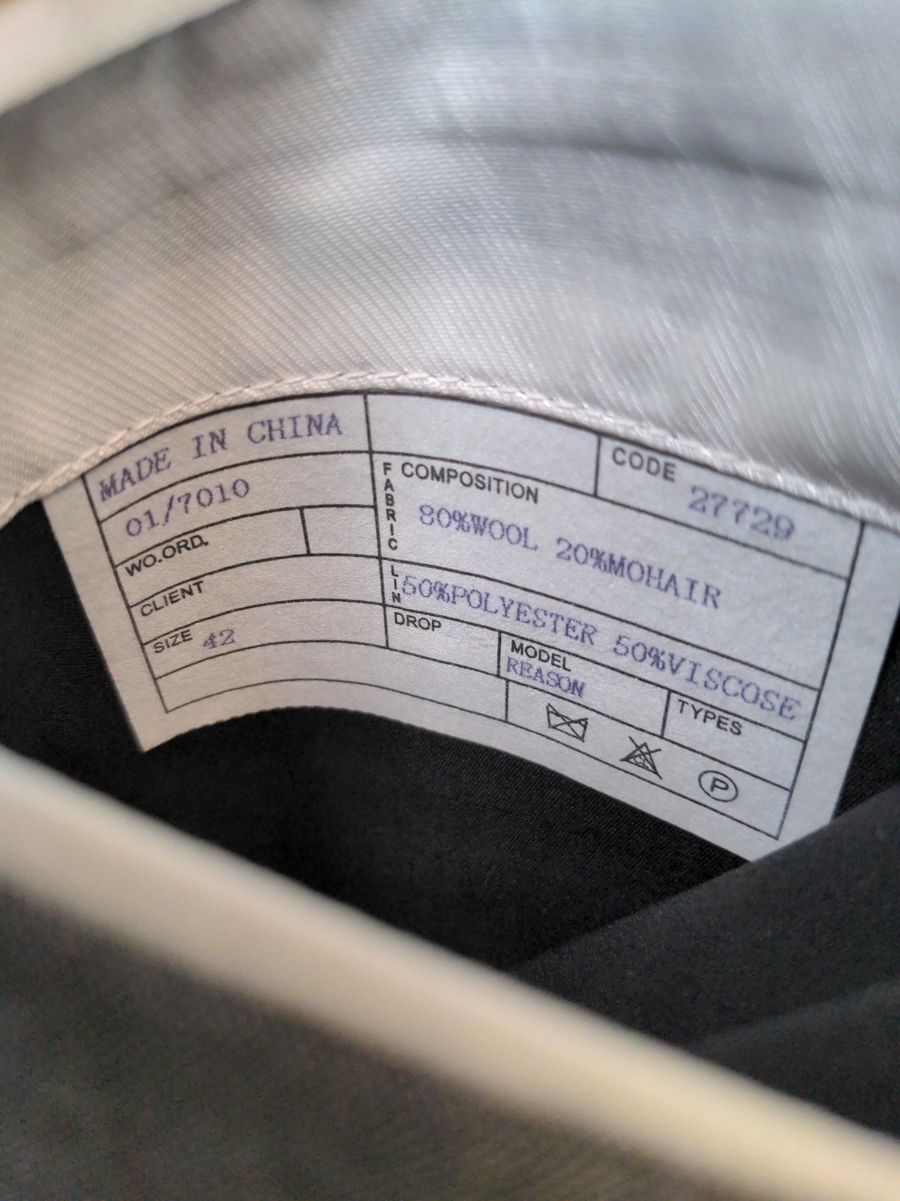 Reiss Men's Two Piece Suit Chest: 42 in Grey Wool - Image 9