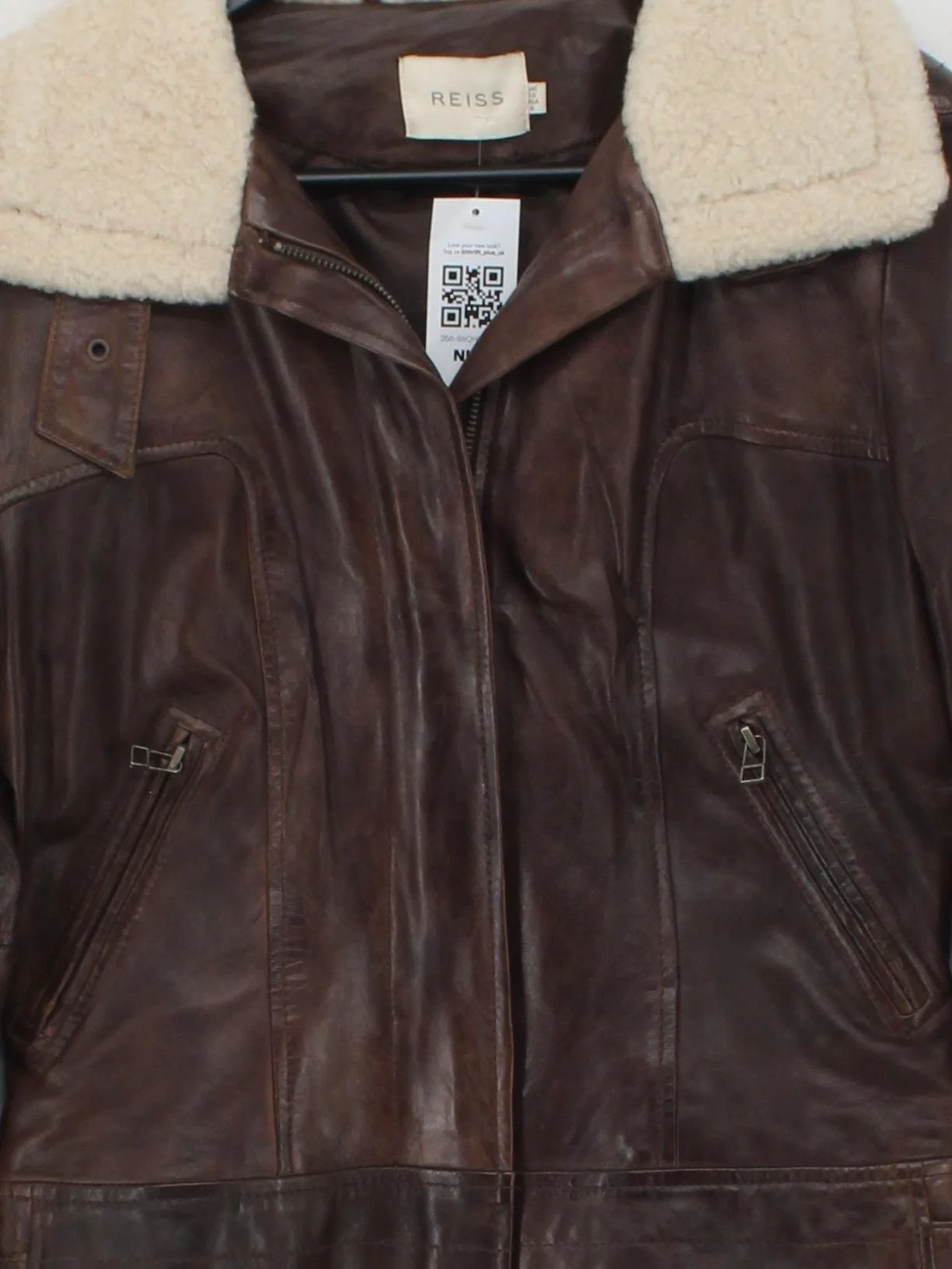 Reiss Motorcycle Jacket jacket brown - Image 3