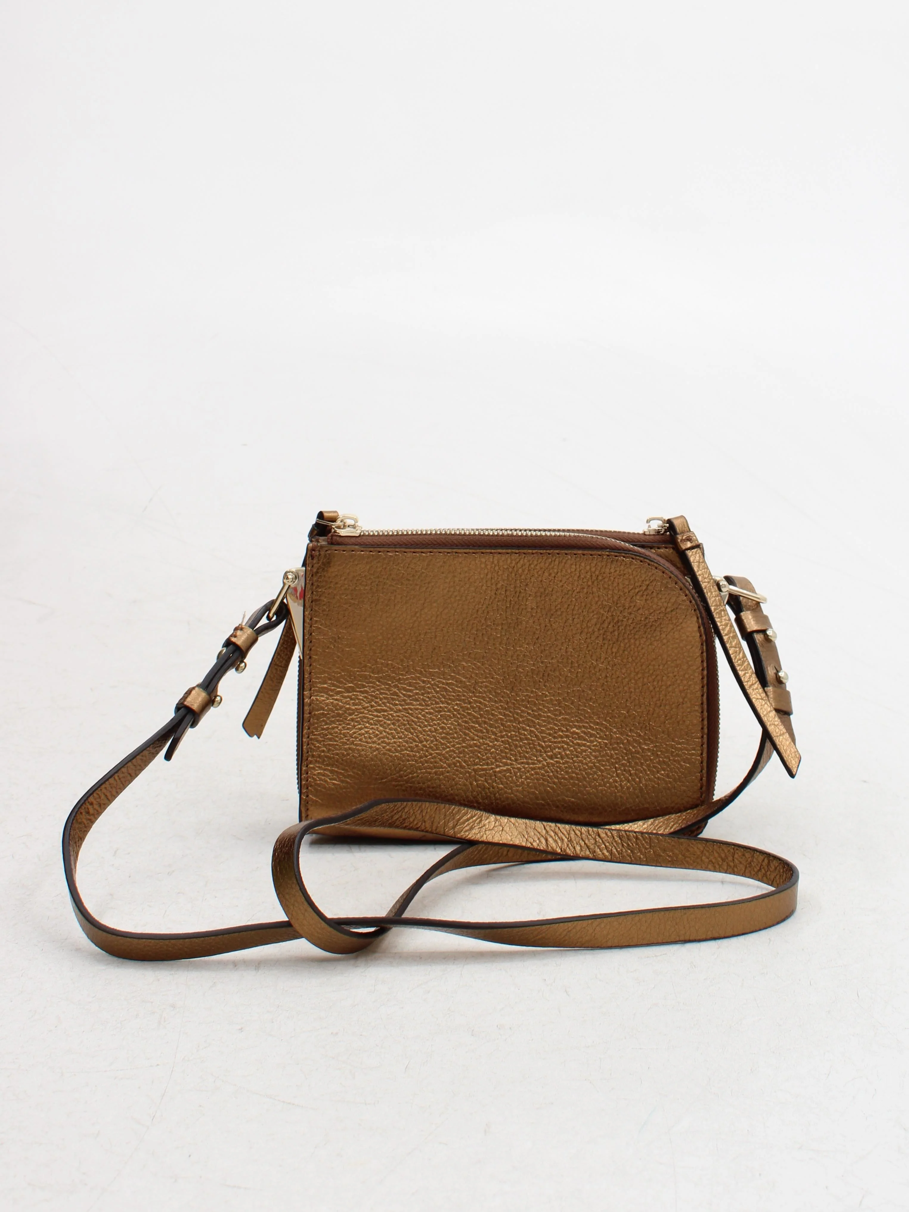 Reiss Women's Bag Gold Leather with Polyester Crossbody - Image 2