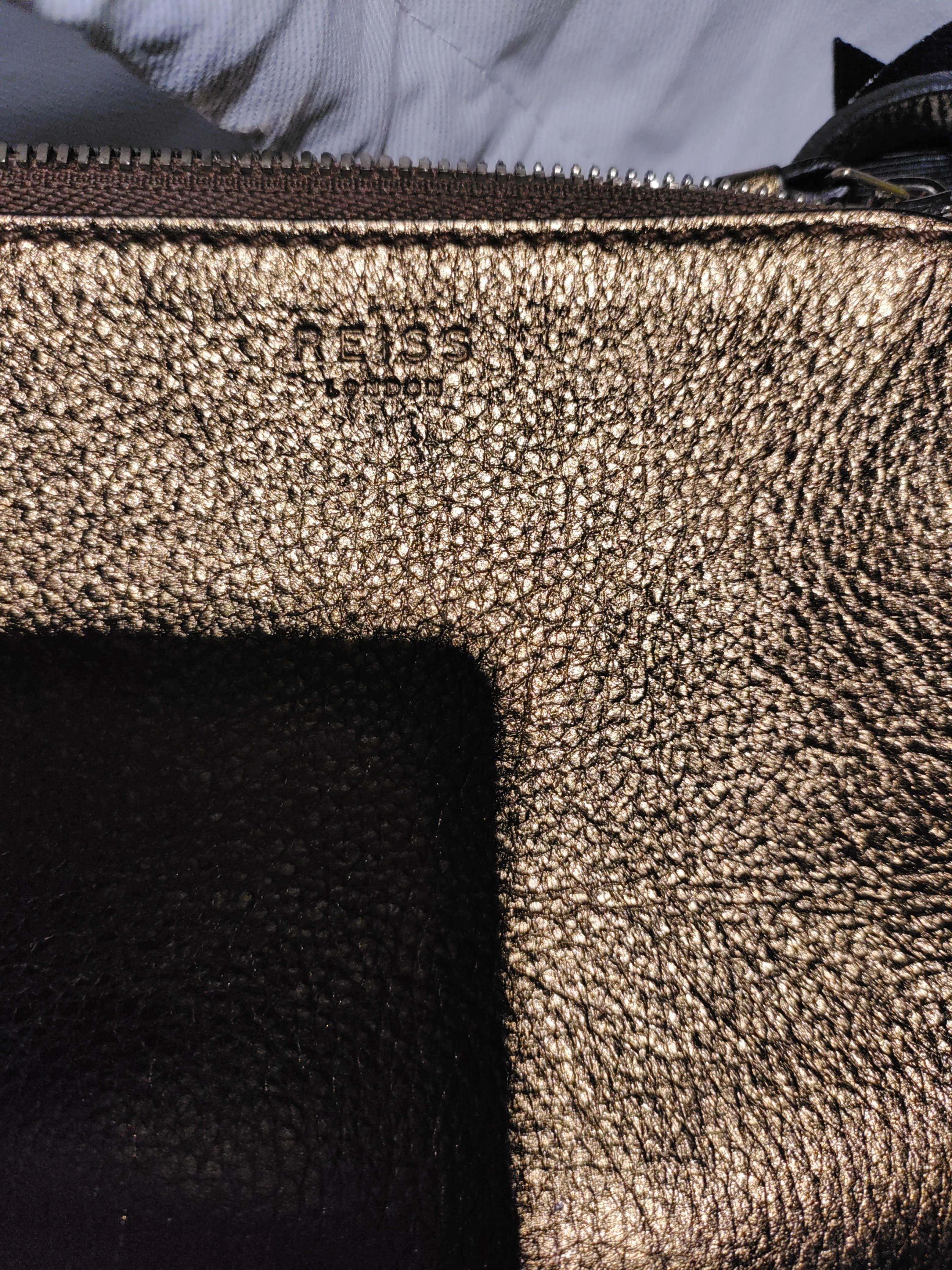 Reiss Women's Bag Gold Leather with Polyester Crossbody - Image 5