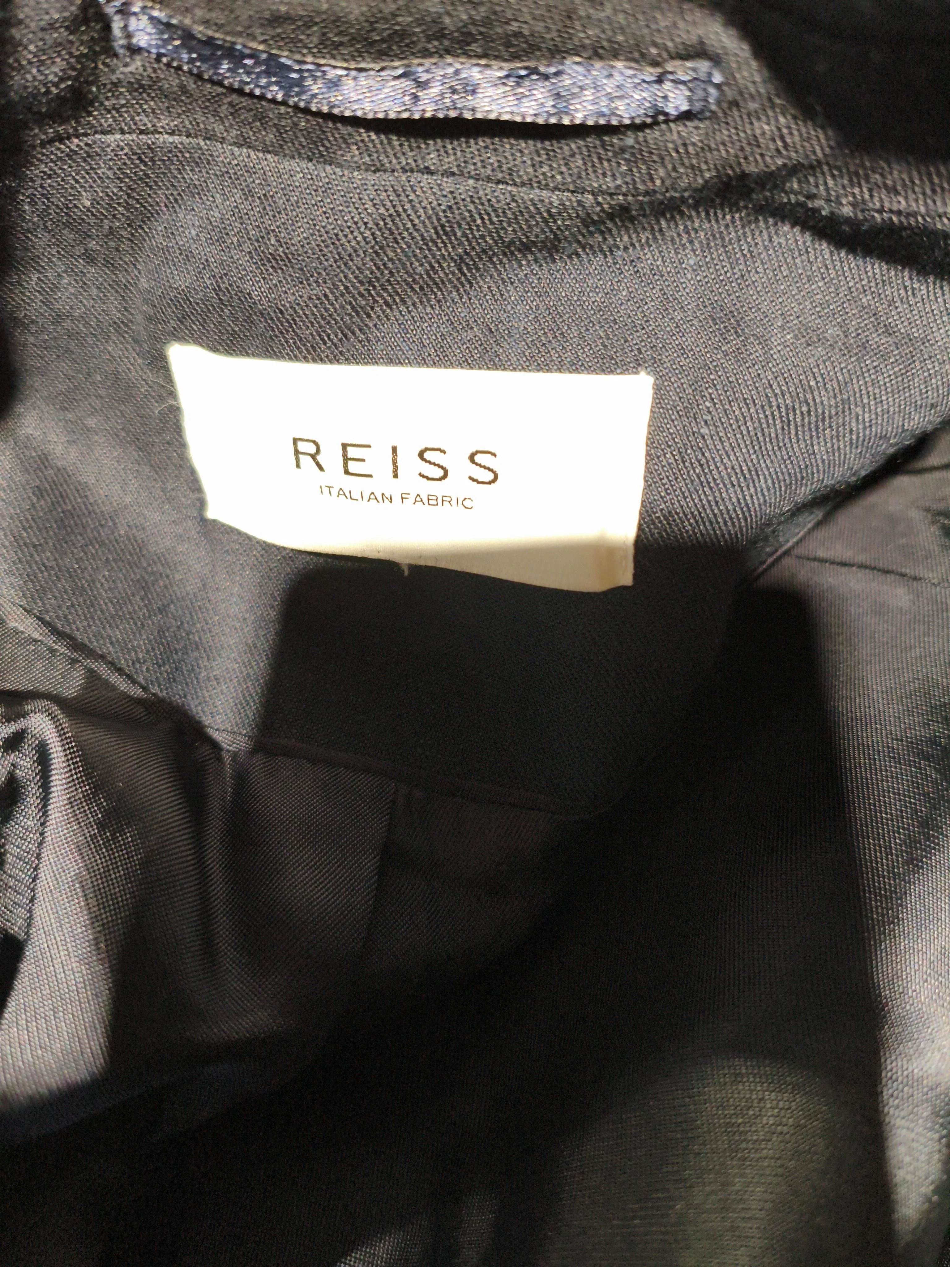 Reiss Women's Blazer Chest: 38 in Blue Linen with Viscose, Elastane Overcoat - Image 5