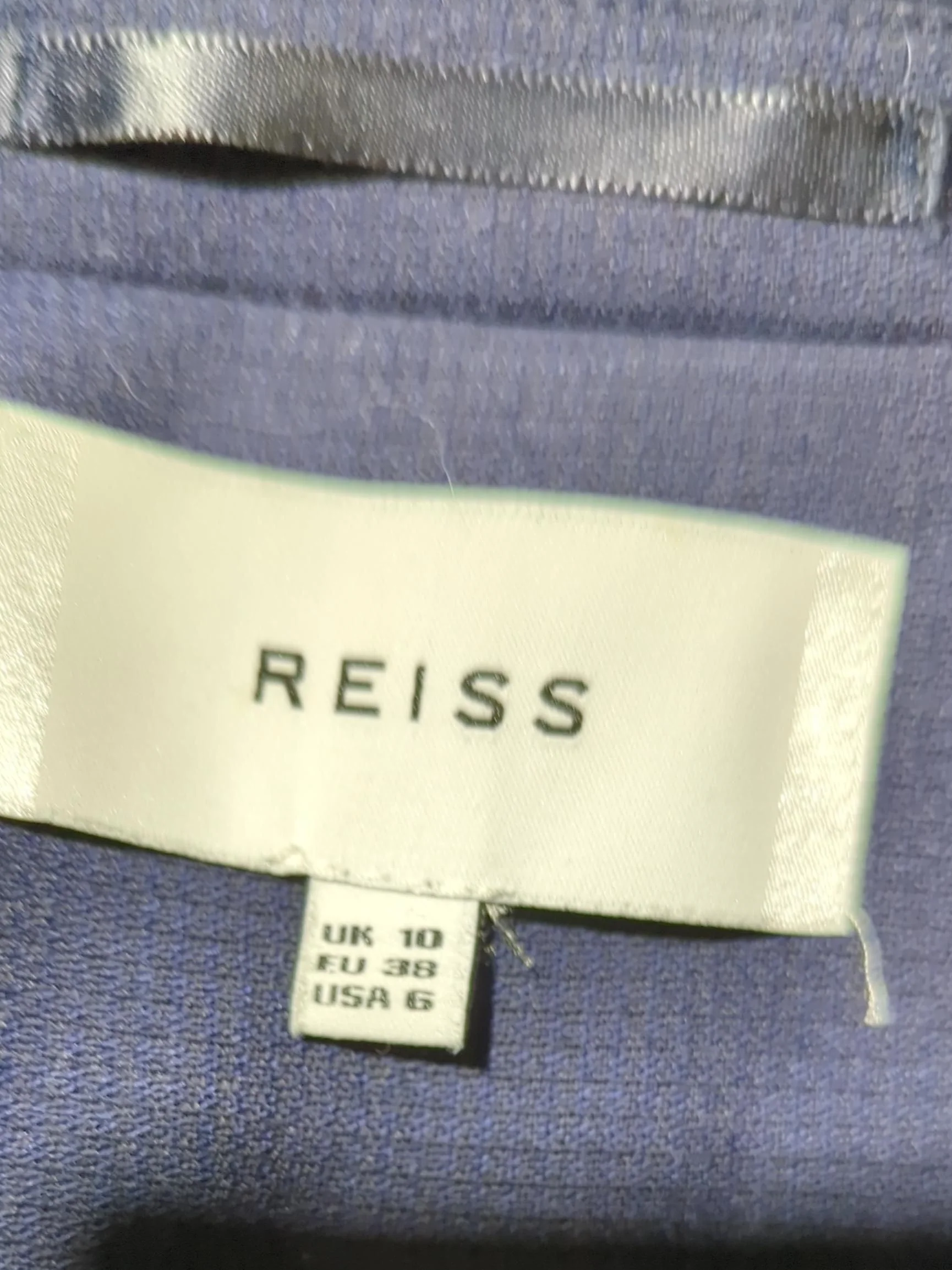 Reiss Women's Blazer UK 10 Blue Wool with Polyester, Elastane Overcoat - Image 5