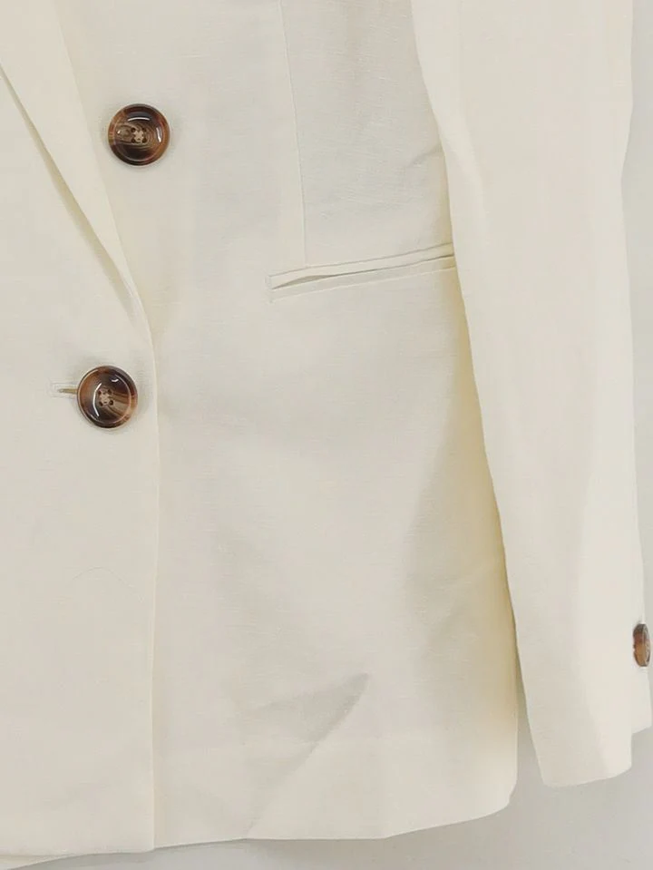 Reiss Women's Blazer UK 10 Cream 100% Other Overcoat - Image 4