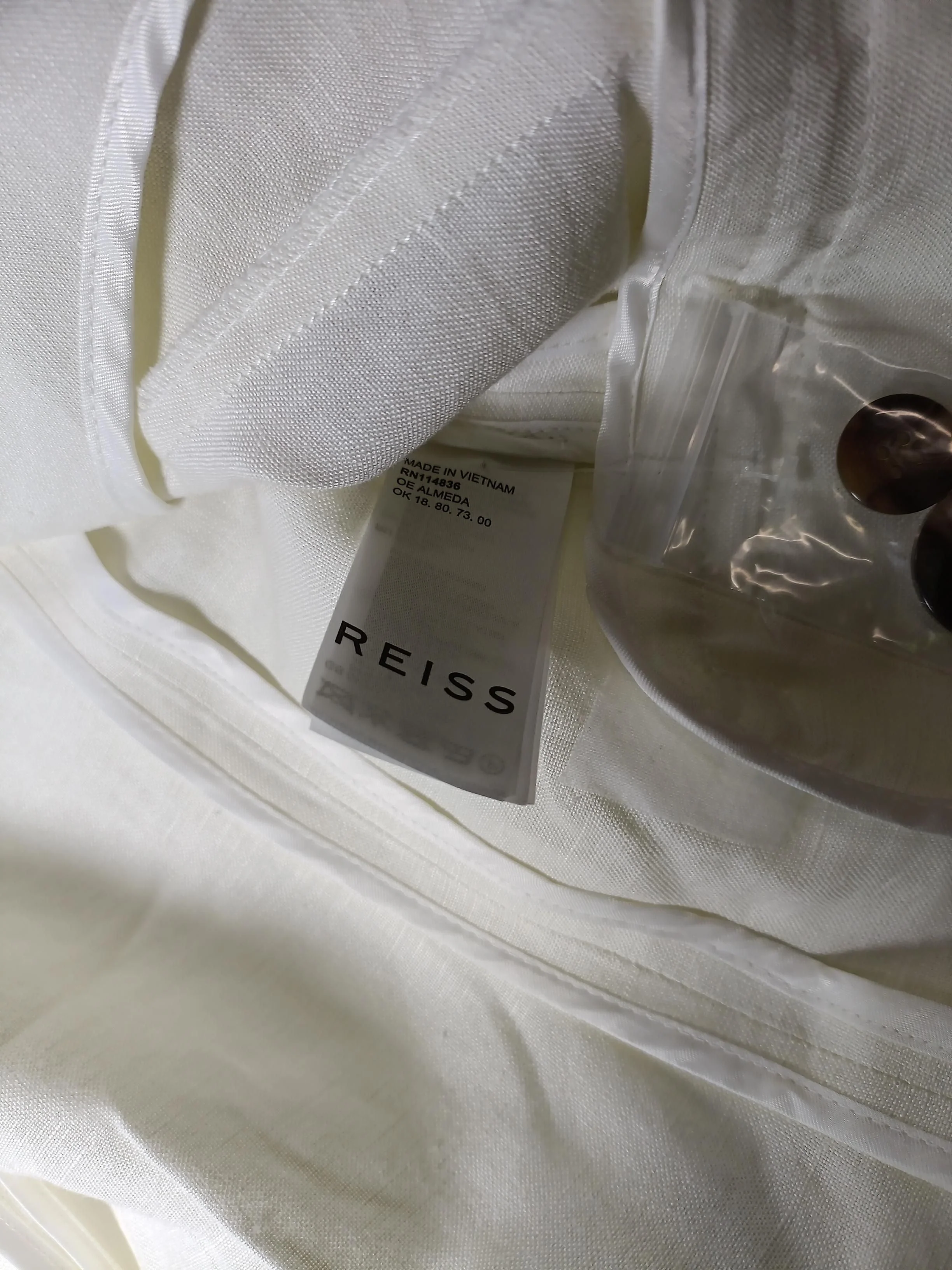 Reiss Women's Blazer UK 10 Cream 100% Other Overcoat - Image 6