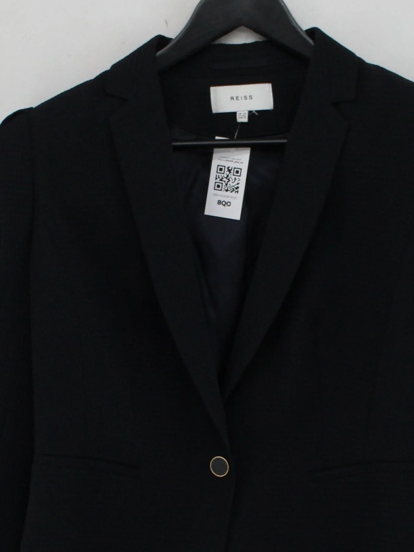 Reiss Women's Blazer UK 12 Black Polyester with Viscose Overcoat - Image 3