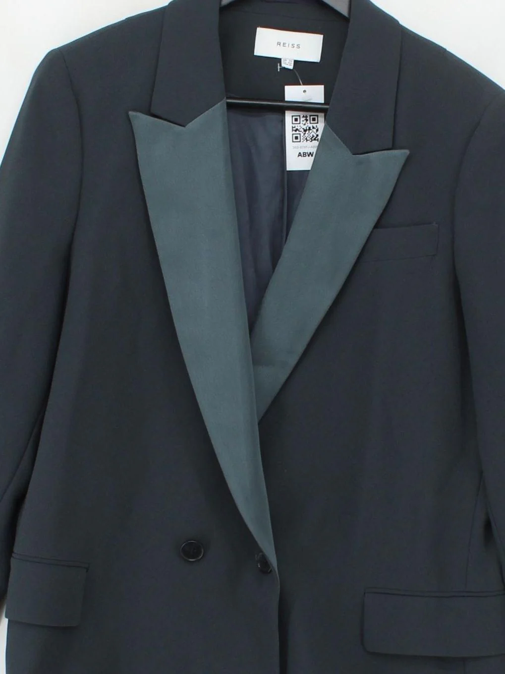 Reiss Women's Blazer UK 14 Black Polyester with Cotton Overcoat - Image 3