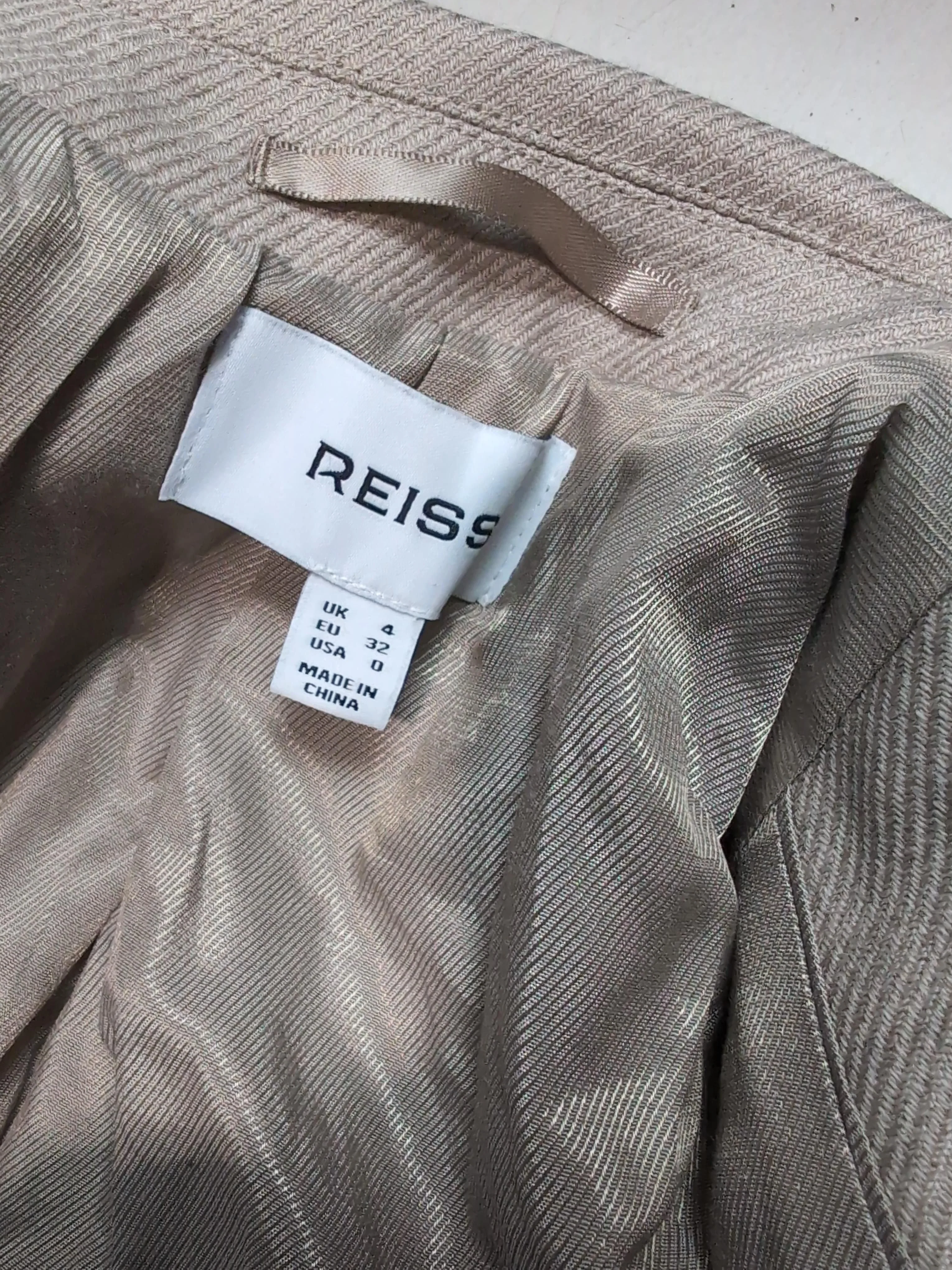 Reiss Women's Blazer UK 4 Tan Wool with Polyester, Viscose Overcoat - Image 5