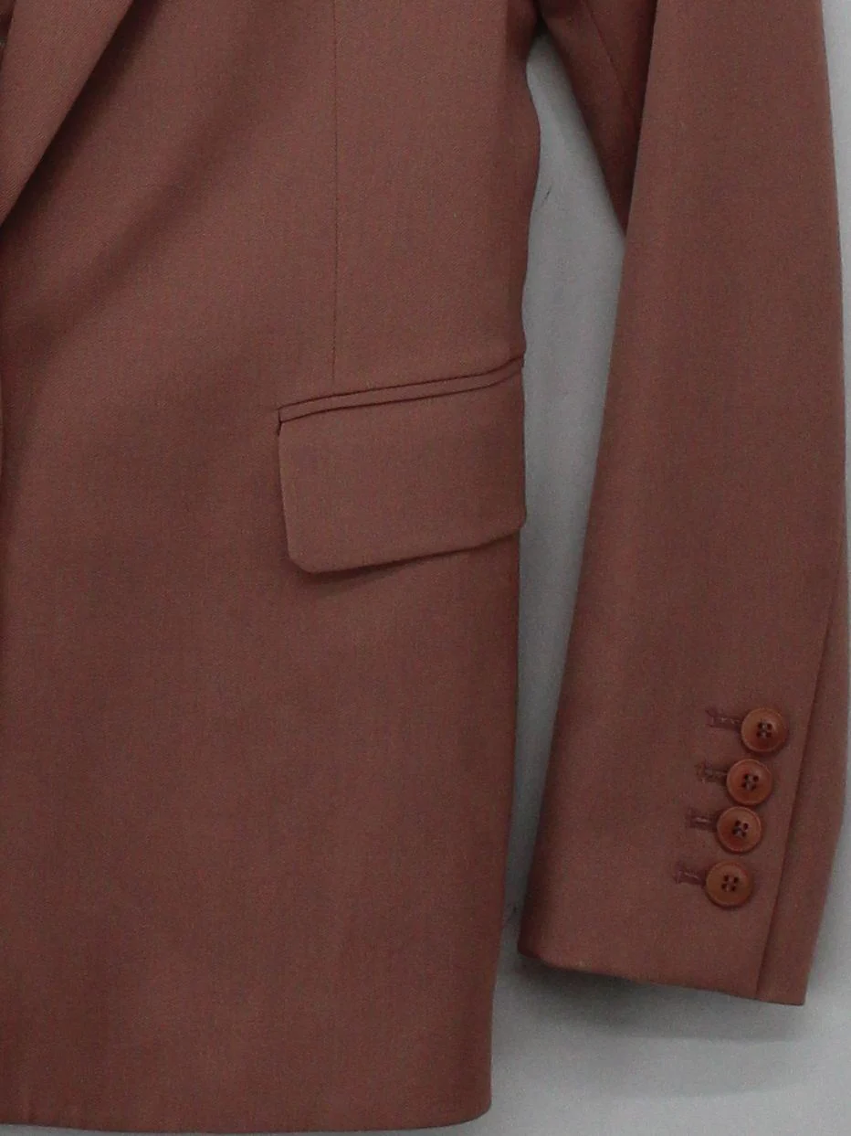 Reiss Women's Blazer UK 6 Tan Polyester with Viscose, Elastane Overcoat - Image 4