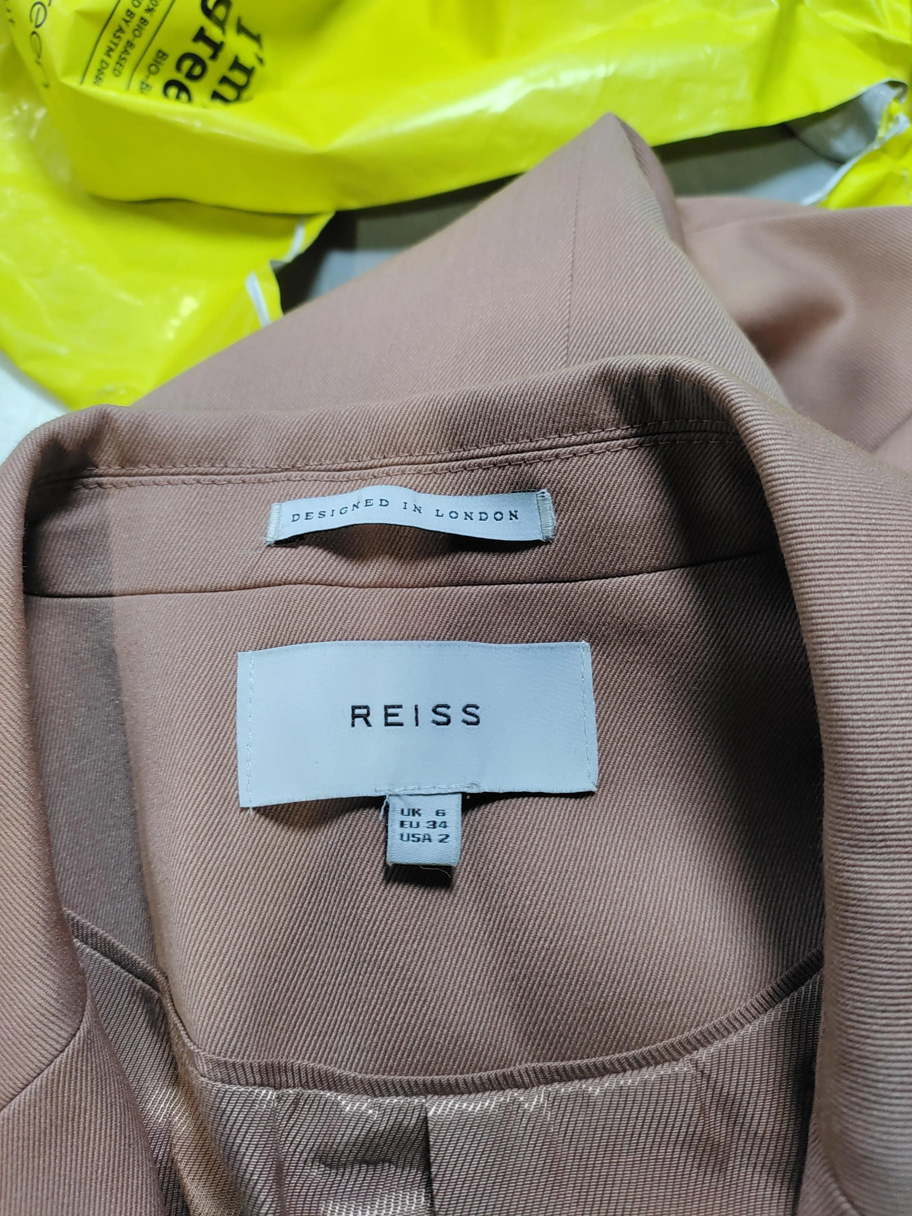 Reiss Women's Blazer UK 6 Tan Polyester with Viscose, Elastane Overcoat - Image 5