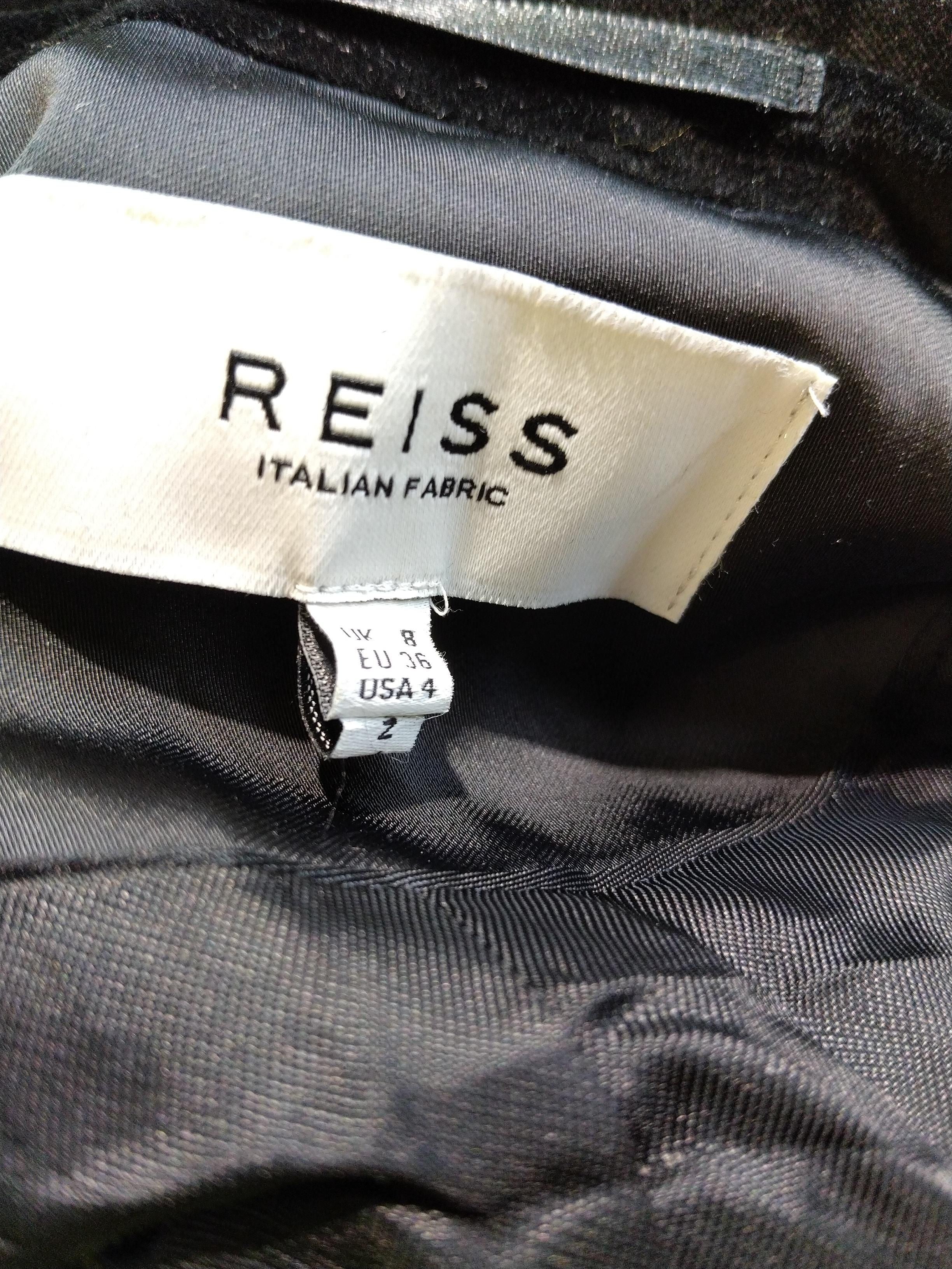 Reiss Women's Blazer UK 8 Black Cotton with Viscose, Elastane Overcoat - Image 5