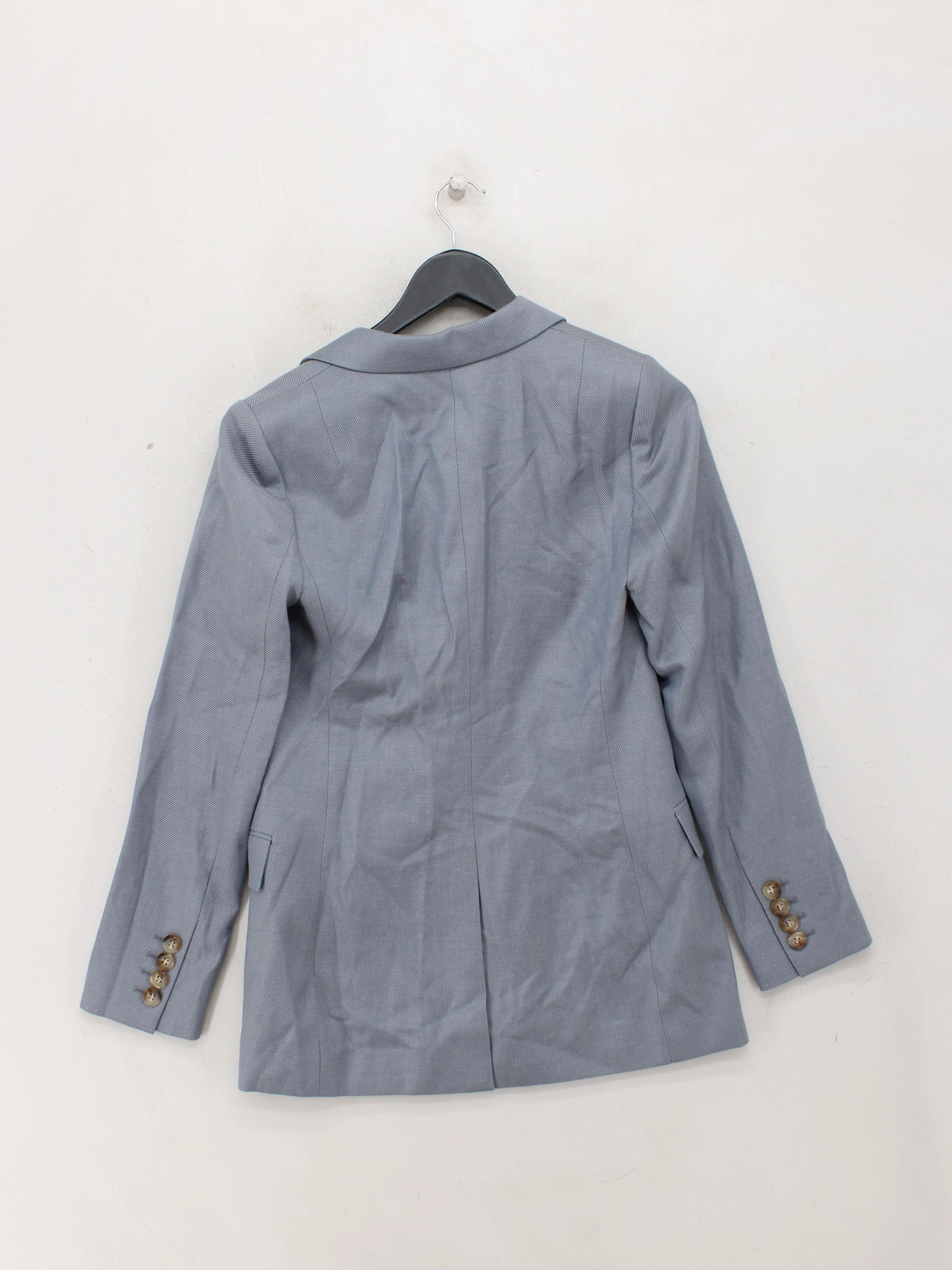 Reiss Women's Blazer UK 8 Blue Wool with Viscose, Linen, Polyester Overcoat - Image 2