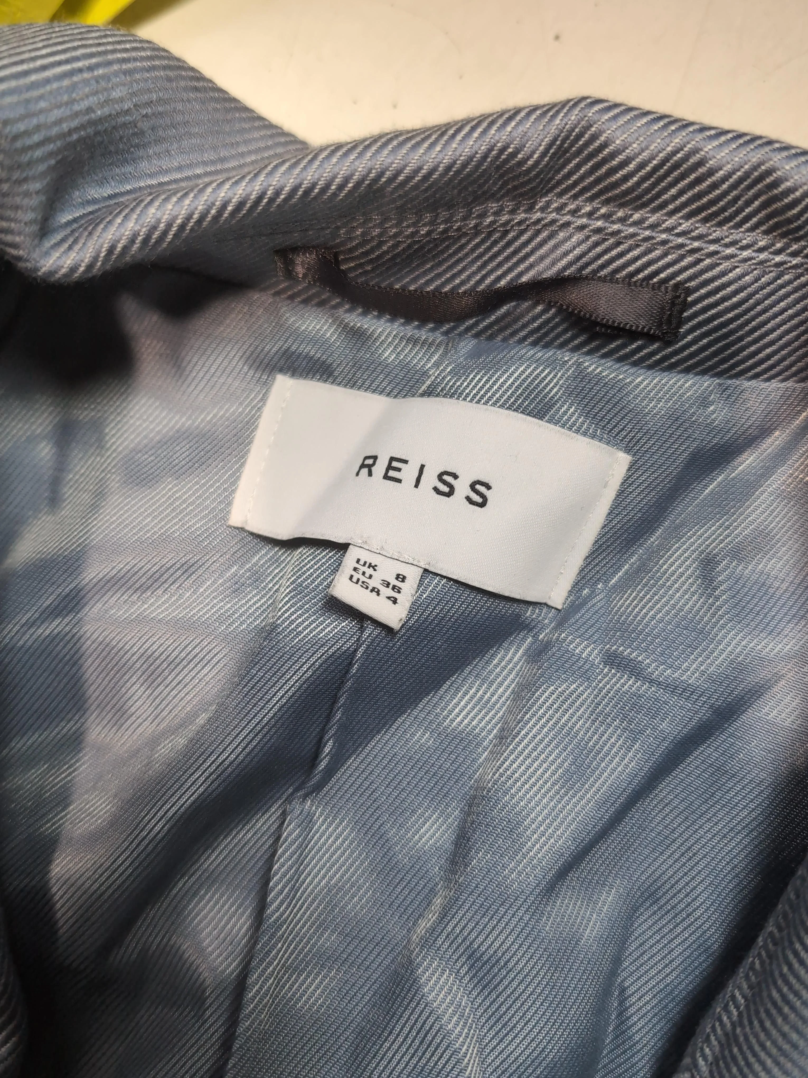 Reiss Women's Blazer UK 8 Blue Wool with Viscose, Linen, Polyester Overcoat - Image 5