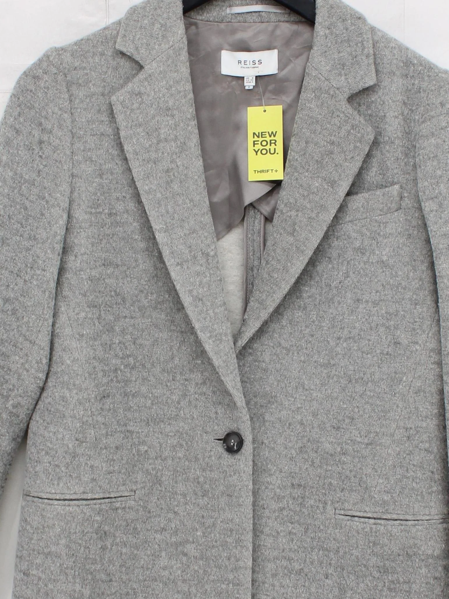 Reiss Women's Blazer UK 8 Grey Wool with Polyamide Overcoat - Image 3