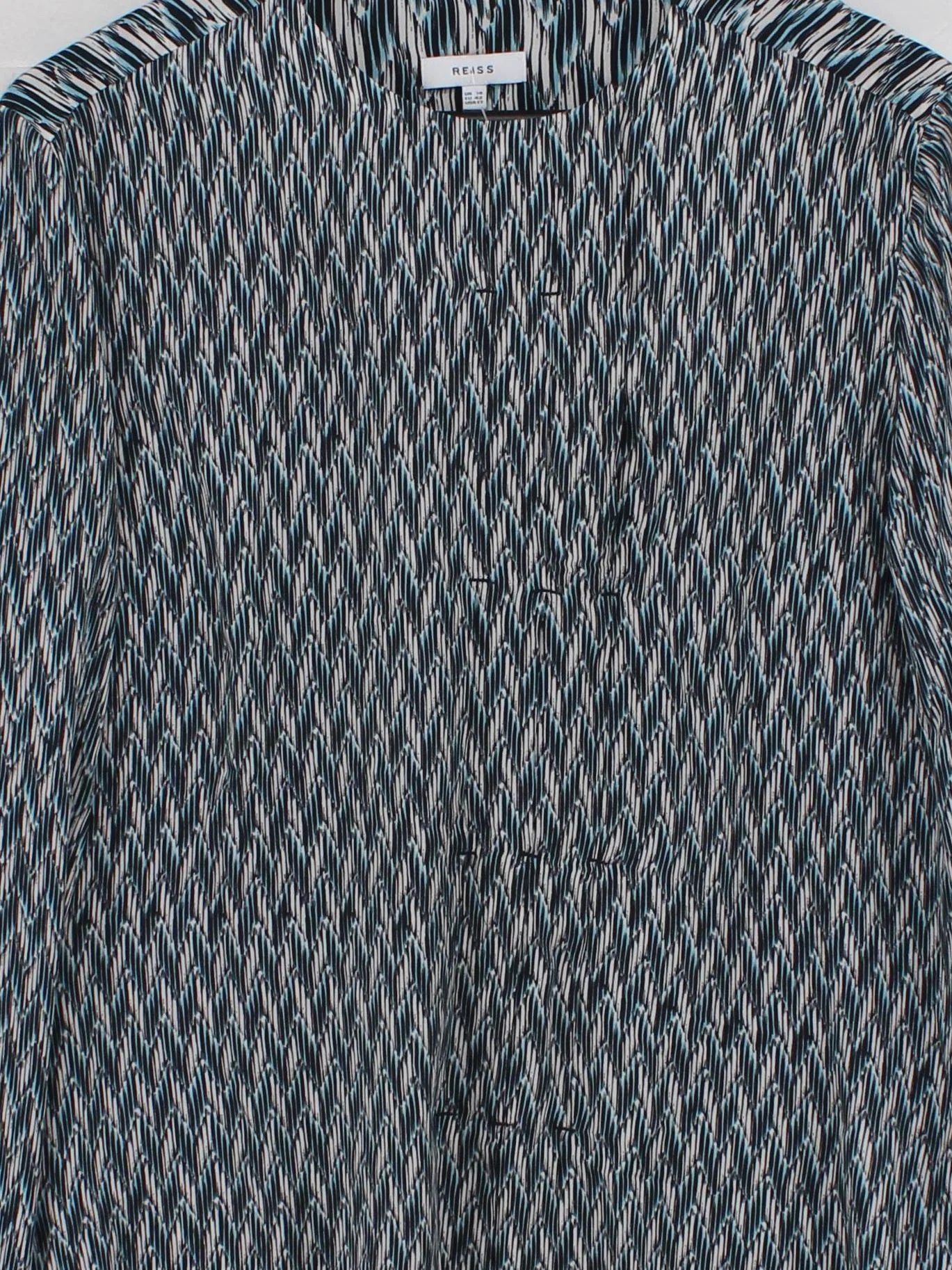 Reiss Women's Blouse L Multi 100% Other Long Sleeve Crew Neck Basic - Image 3