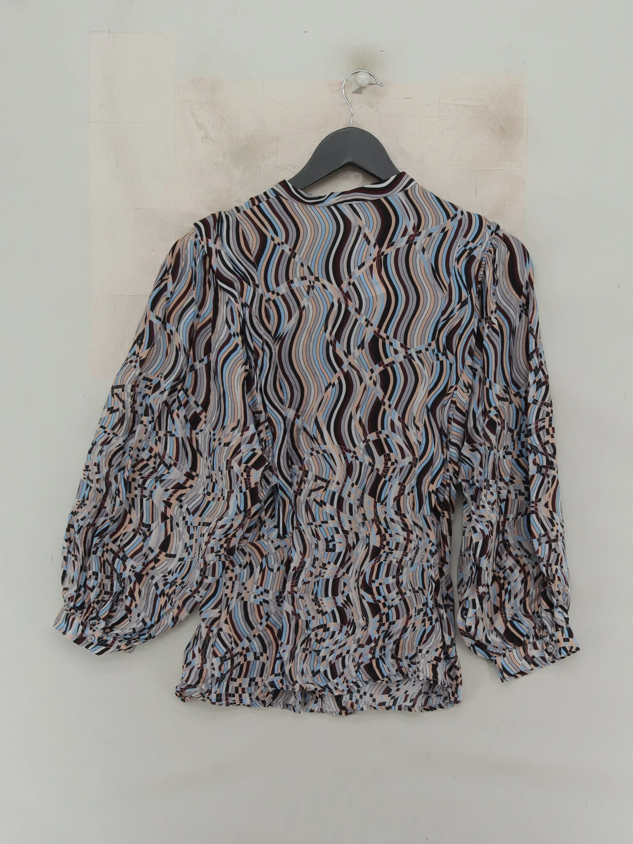 Reiss Women's Blouse UK 10 Multi 100% Viscose Long Sleeve Mock Neck Basic - Image 2